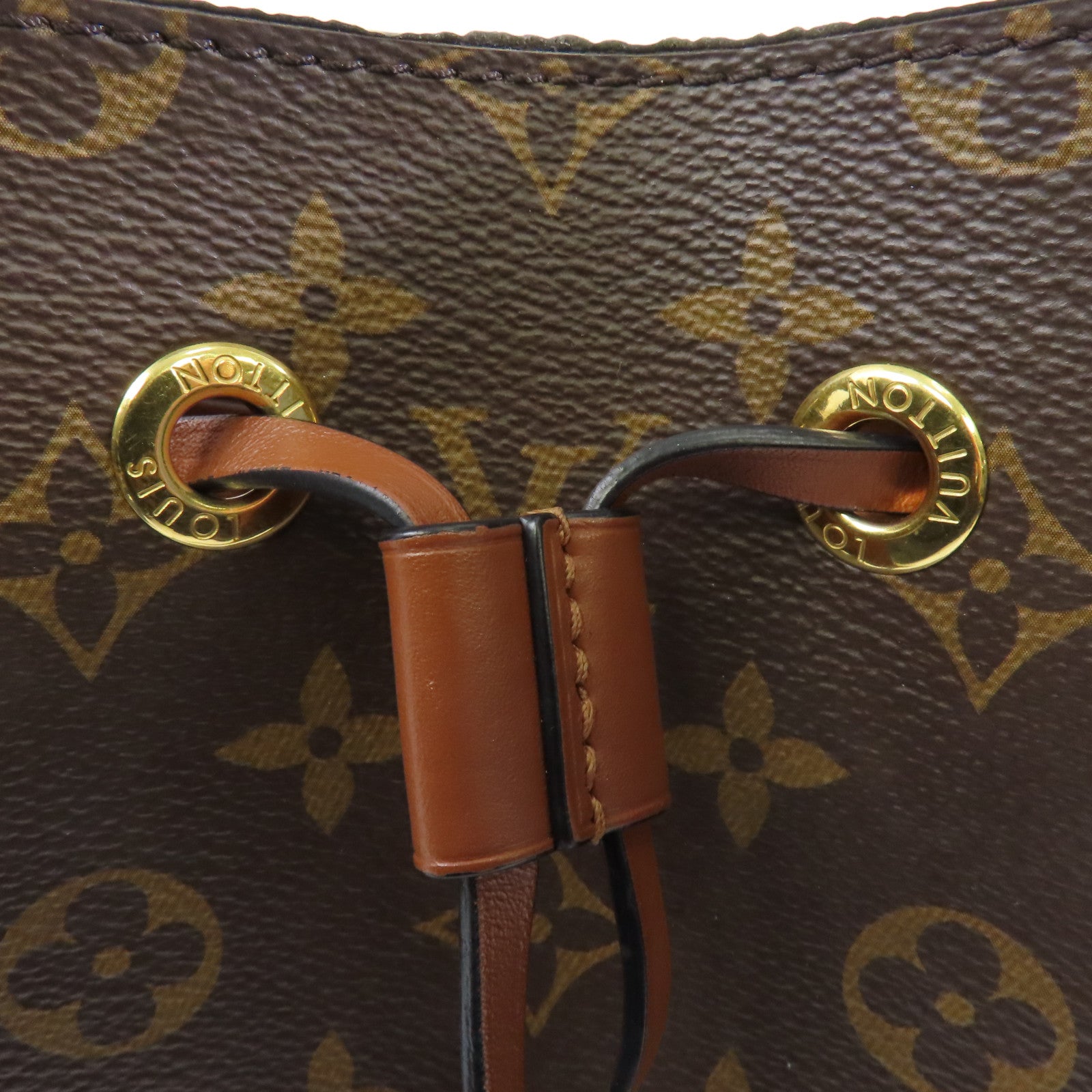 LOUIS VUITTON Monogram Neo Noe MM金扣肩背袋棕色