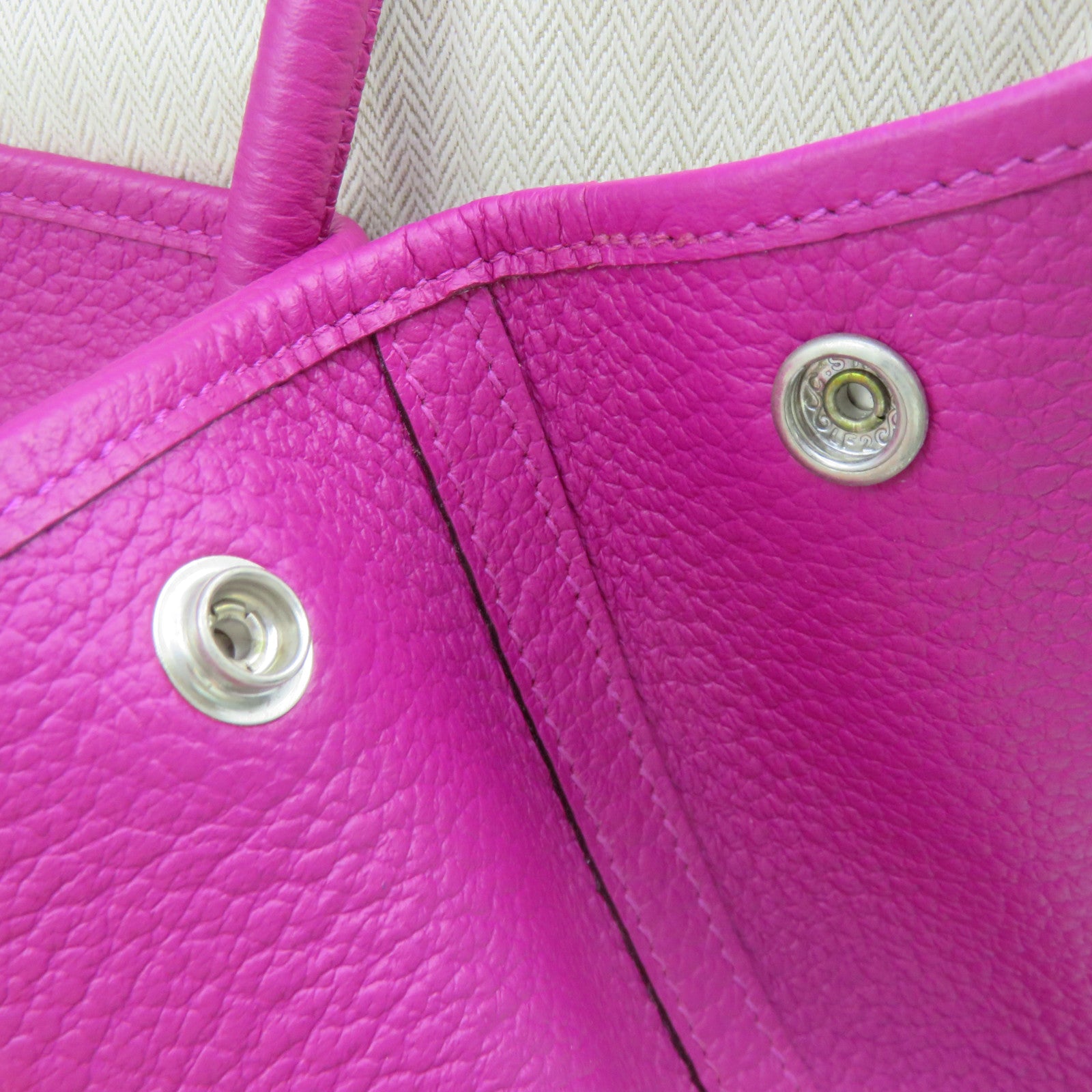 HERMES Country皮革GardenParty PM Hand Bag手挽袋Rose Purple紫色