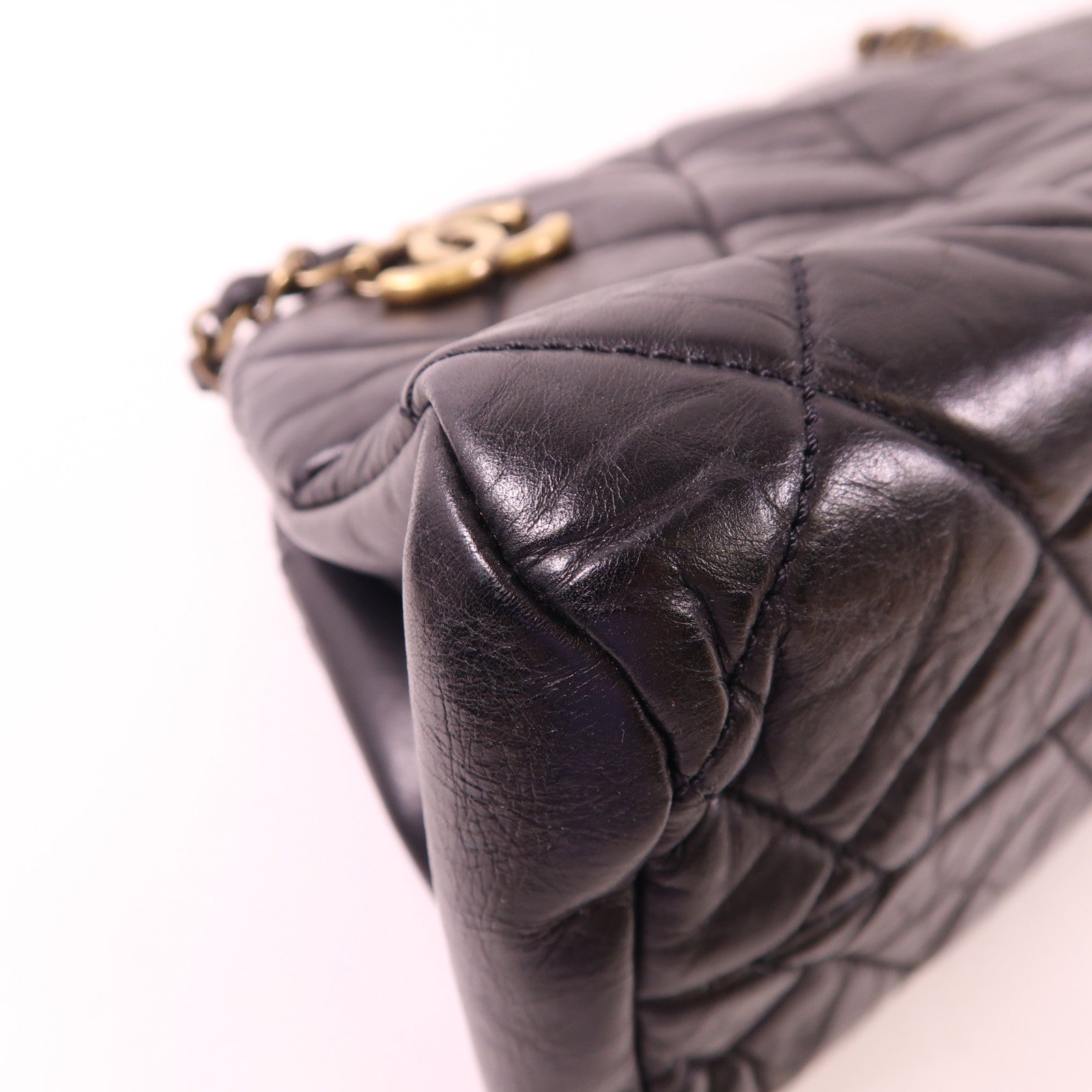 CHANEL 牛皮皮革Chain Shoulder Bag金扣鏈帶肩背袋