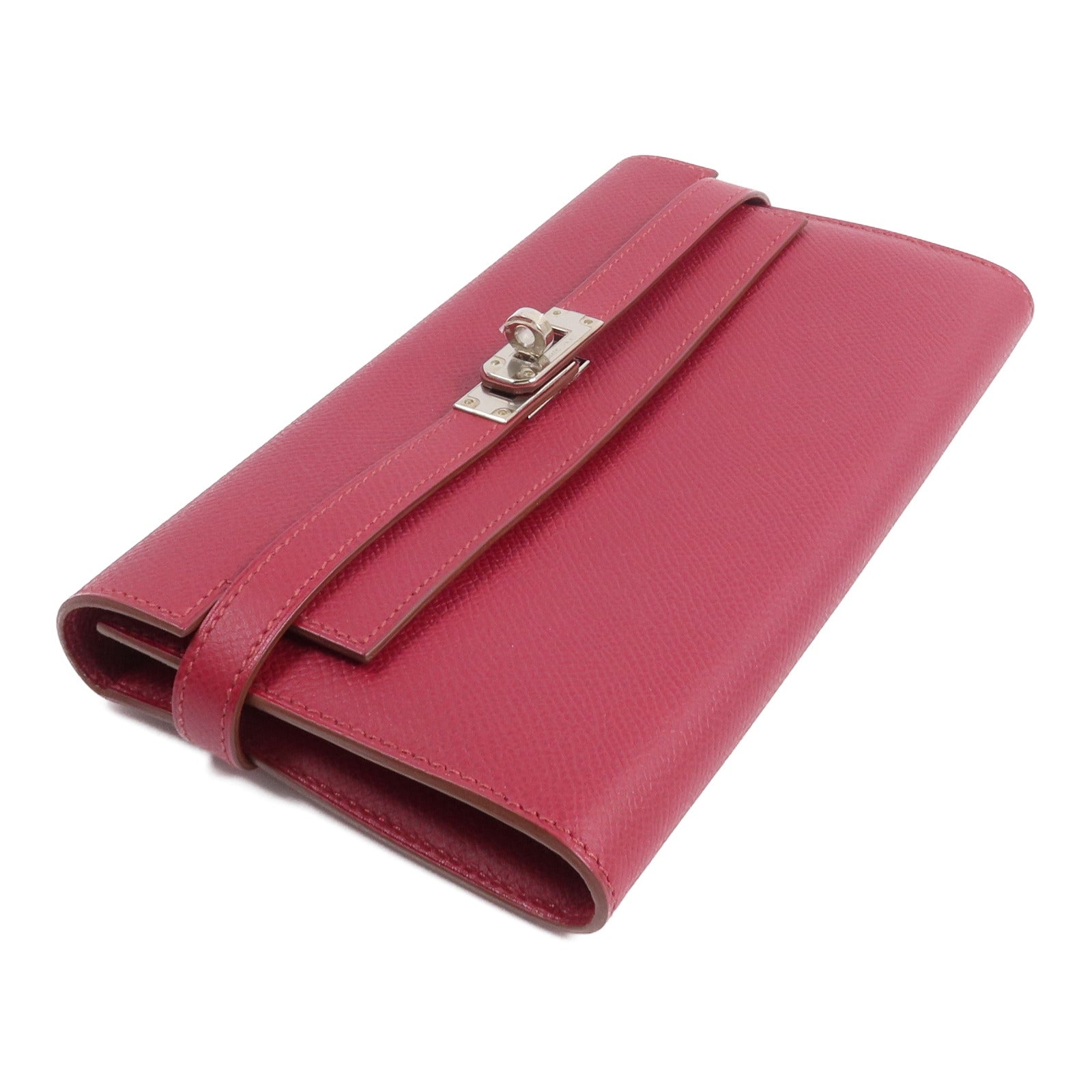 HERMES Epsom皮革Kelly Long Wallet長錢包Rubis