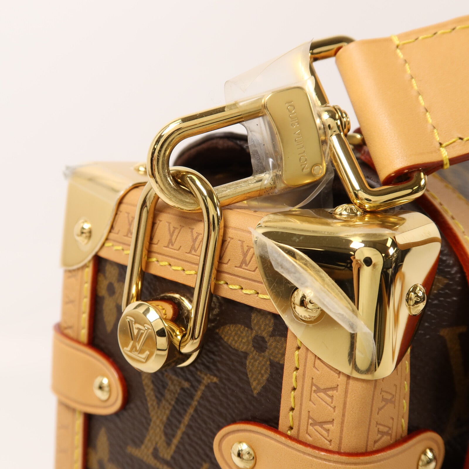 LOUIS VUITTON Monogram Side Trunk PM金扣手挽肩背兩用袋