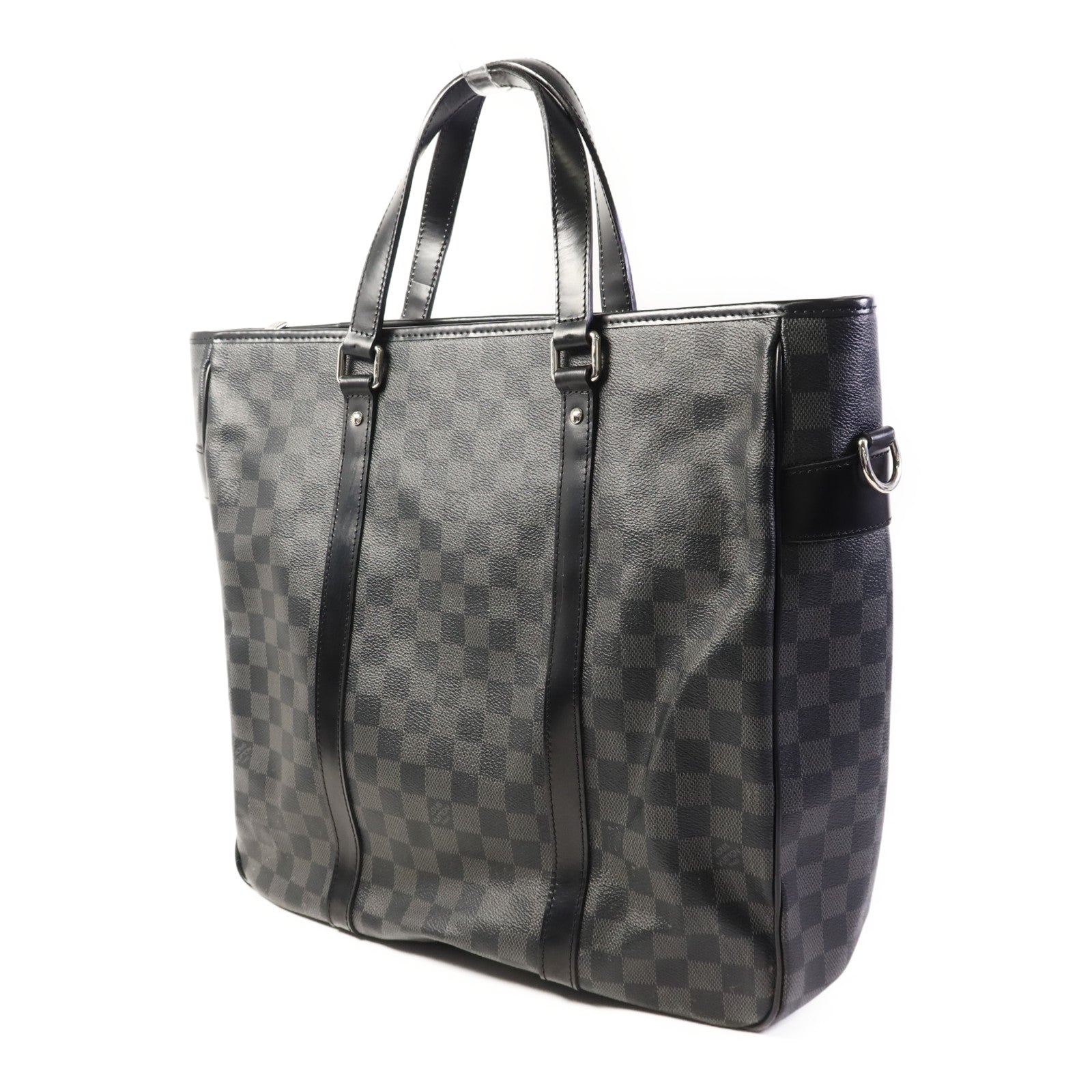 LOUIS VUITTON Damier Graphite Tadao PM銀扣手挽肩背兩用袋