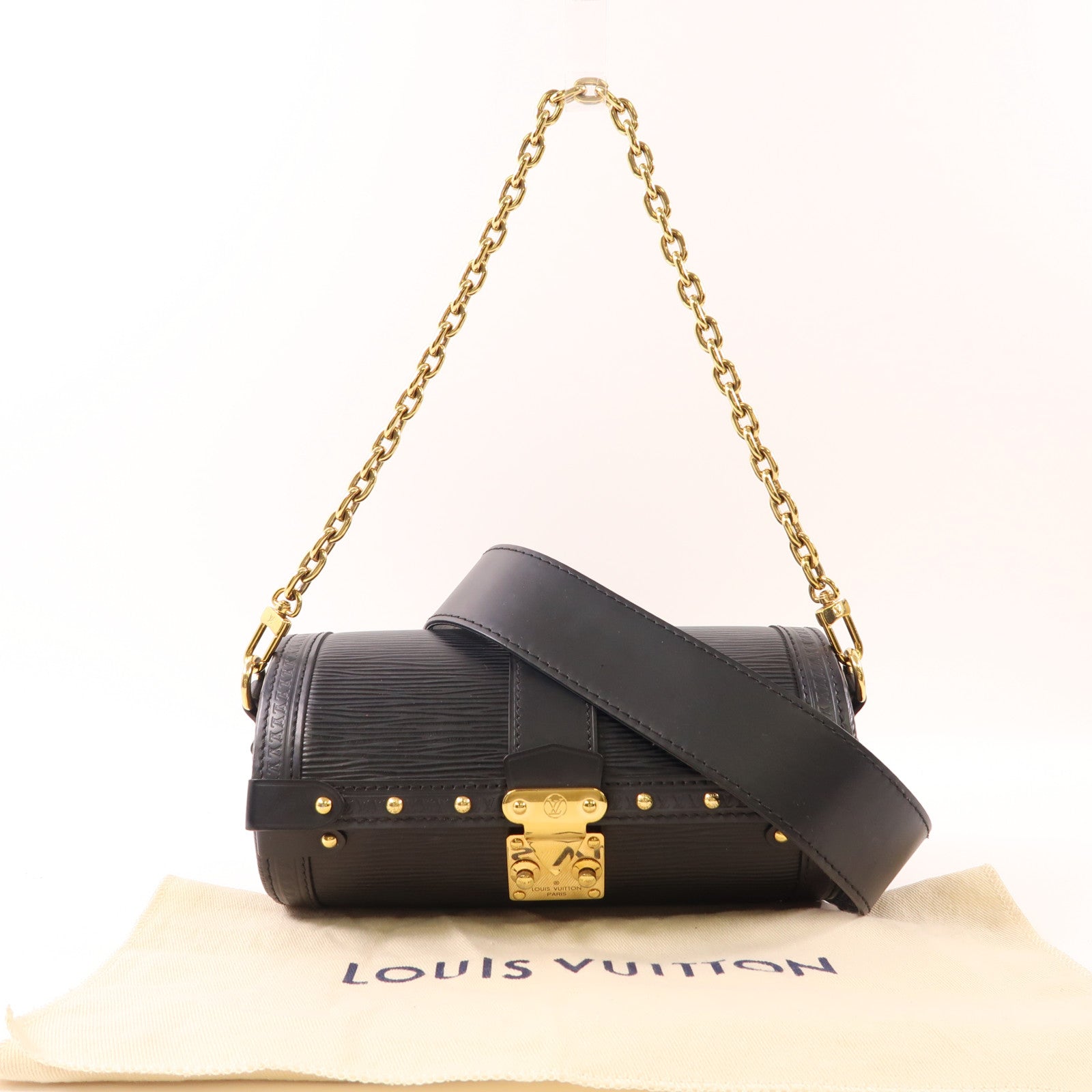 LOUIS VUITTON Epi Papillon Trunk金扣手挽肩背兩用袋