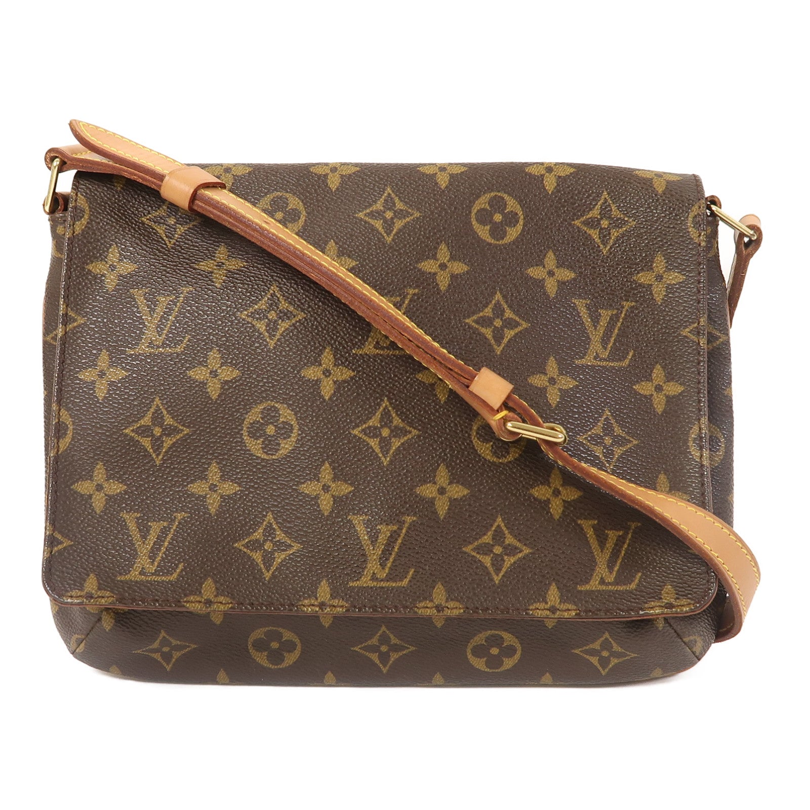 LOUIS VUITTON Monogram Musette Tango金扣肩背袋啡色