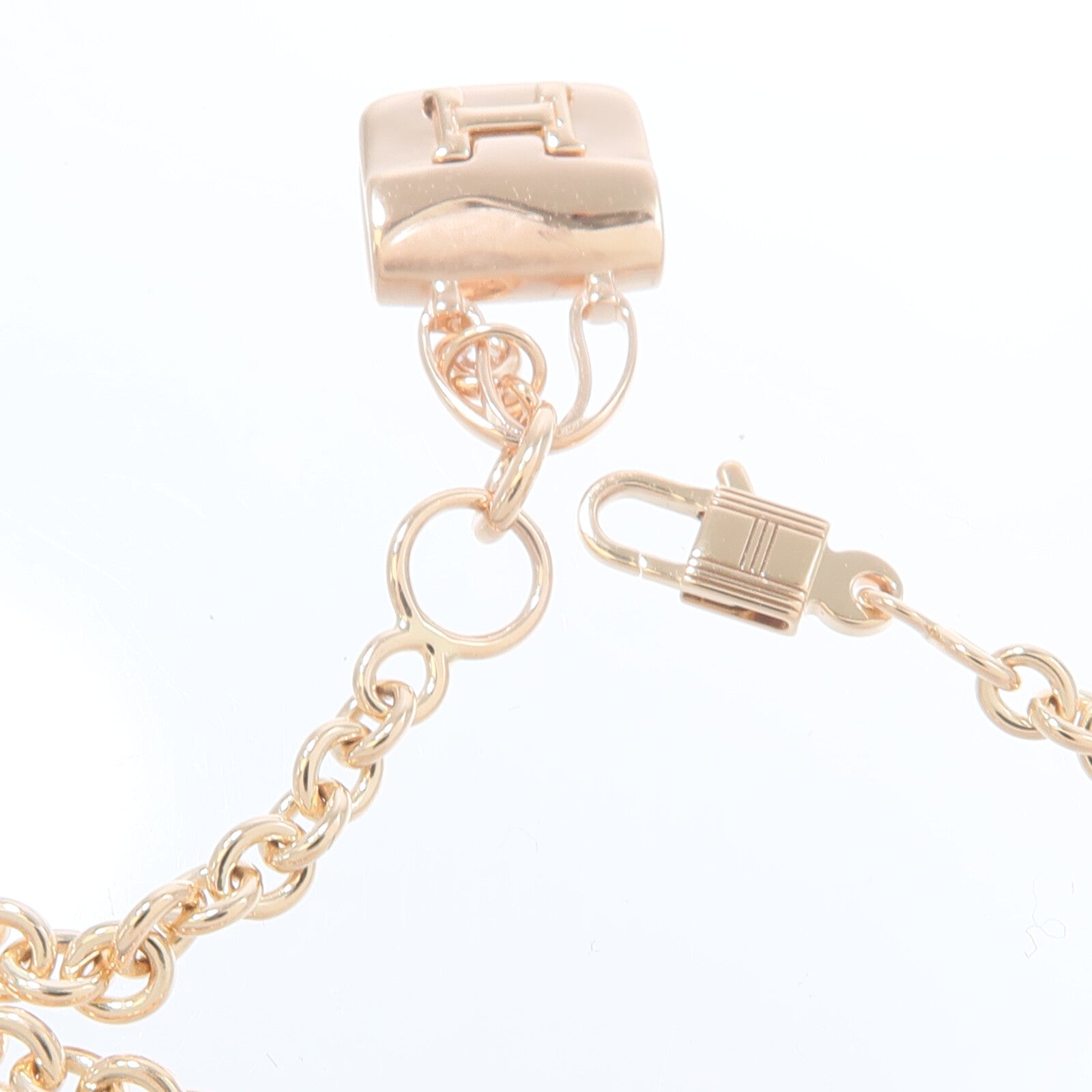 HERMES 18K玫瑰金Amulettes Constance Bracelet鑽石手鏈