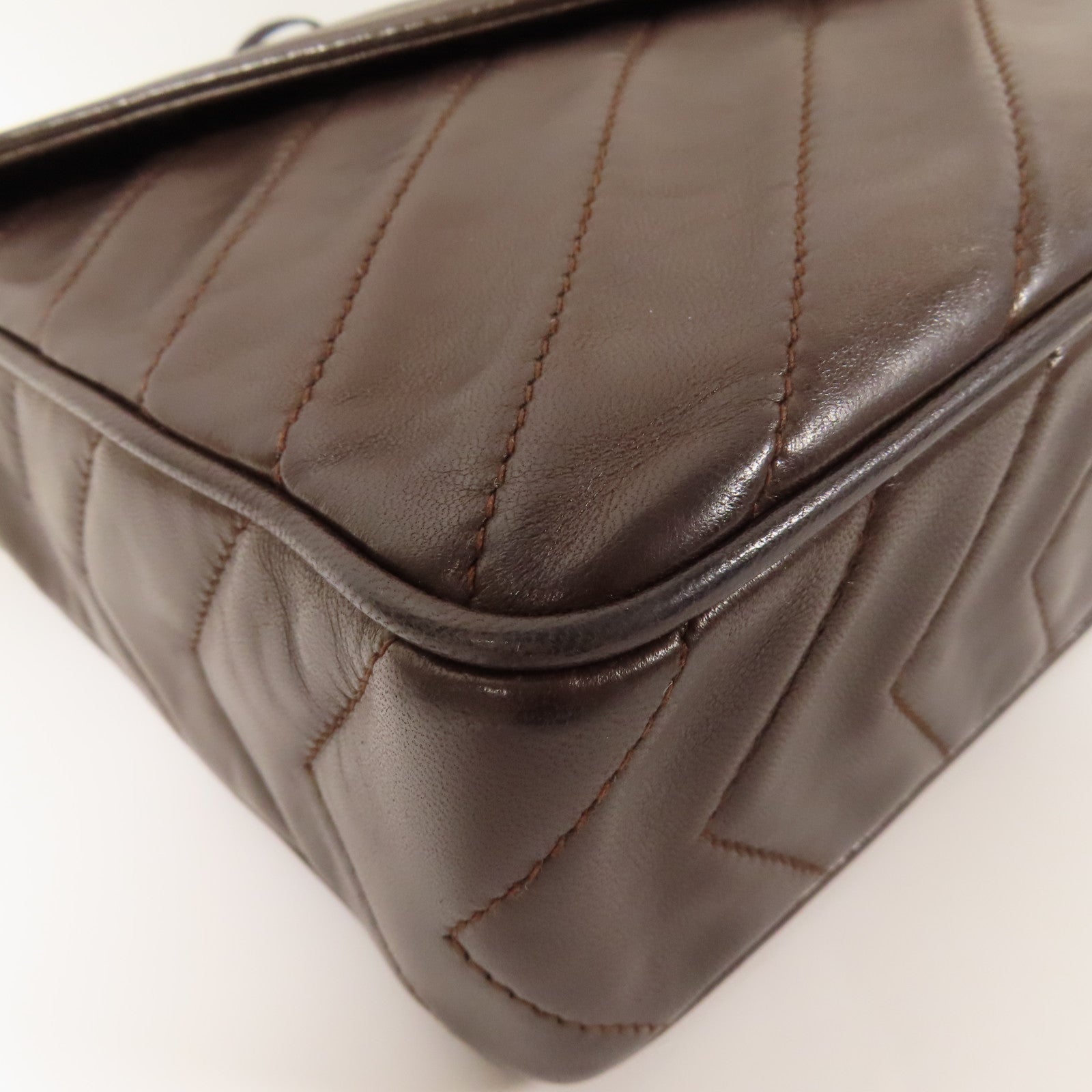 CHANEL 羊皮皮革Vintage Chain Shoulder金扣肩背袋