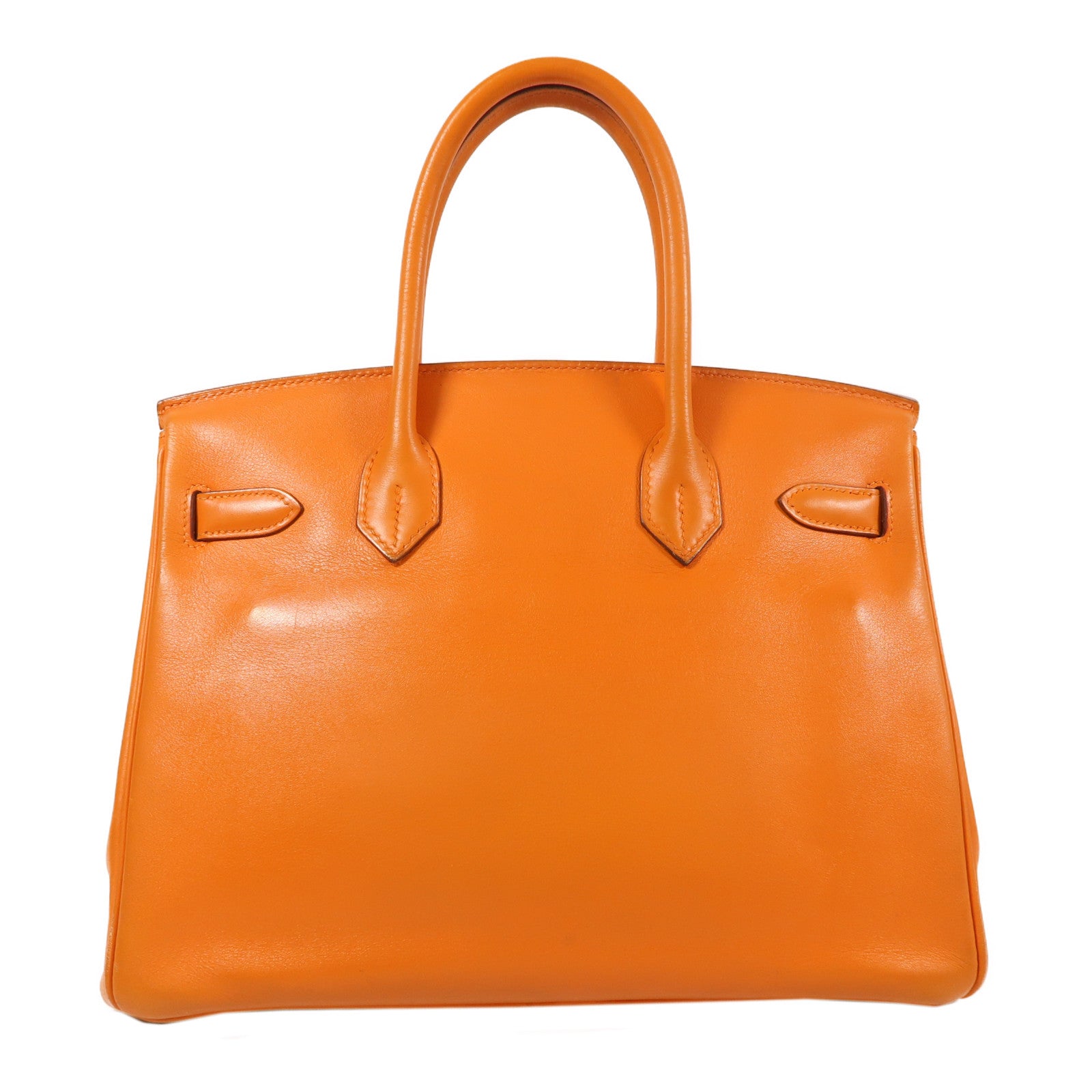 HERMES Swift皮革Birkin 30銀扣手挽袋橙色