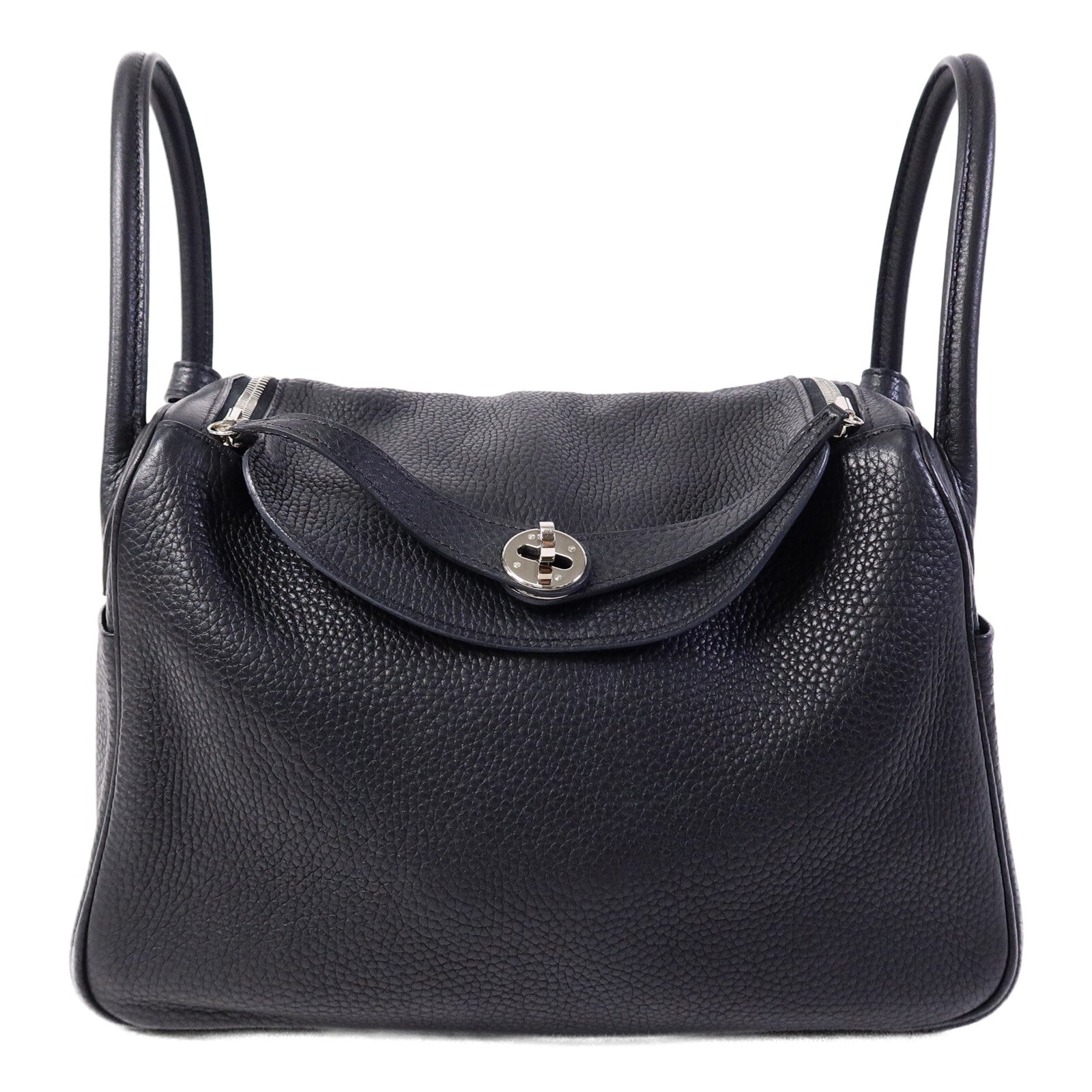 HERMES Clemence皮革Lindy 30手挽肩背兩用袋Noir