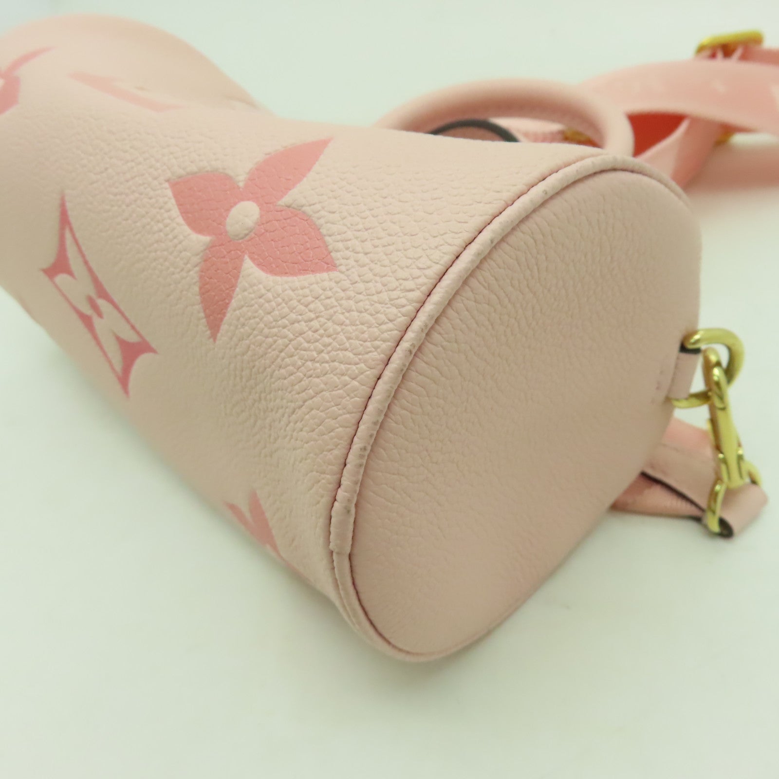 LOUIS VUITTON 【激減優惠】Monogram Empreinte Papillon BB金扣手挽肩背兩用袋粉紅色