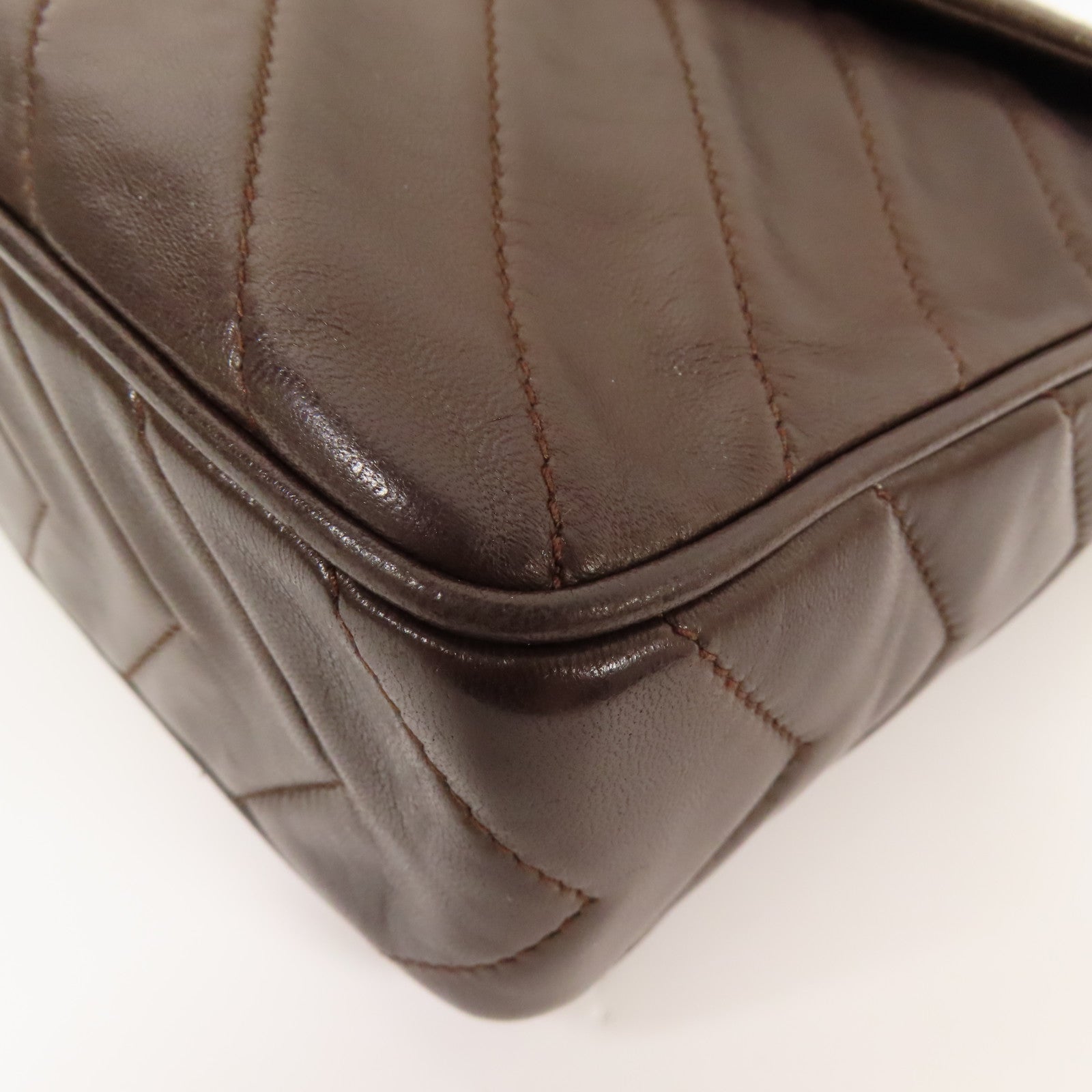 CHANEL 羊皮皮革Vintage Chain Shoulder金扣肩背袋