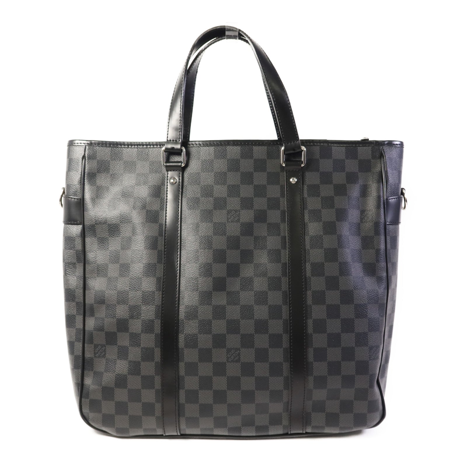 LOUIS VUITTON Damier Graphite Tadao PM銀扣手挽肩背兩用袋
