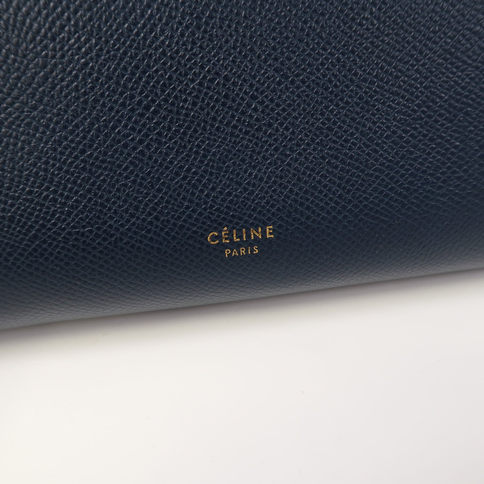 CELINE 牛皮皮革Belt Bag金扣手挽肩背兩用袋藍色