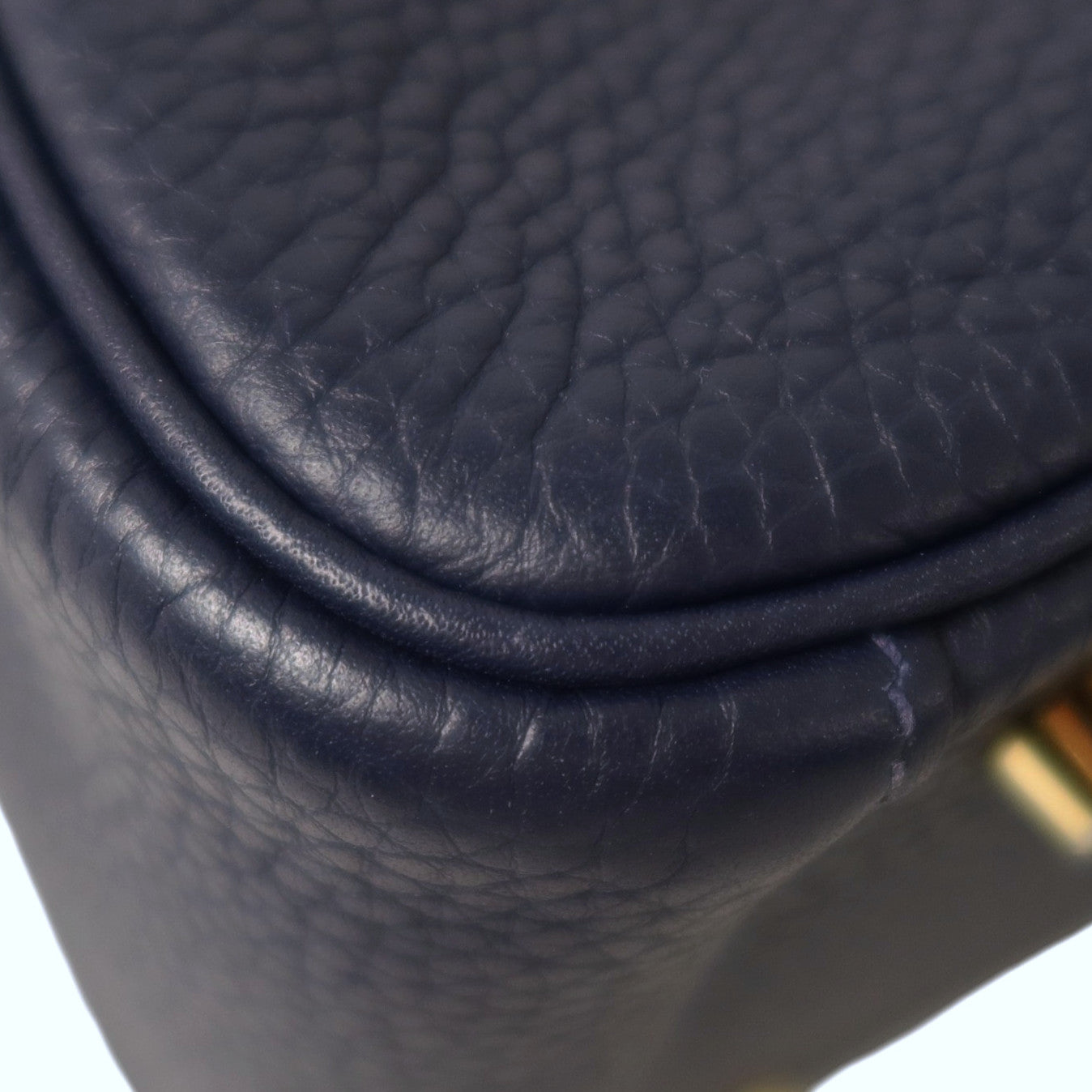 HERMES Clemence皮革/Crocodile皮革Lindy 26 Touch金扣手挽肩背兩用袋Bleu Nuit