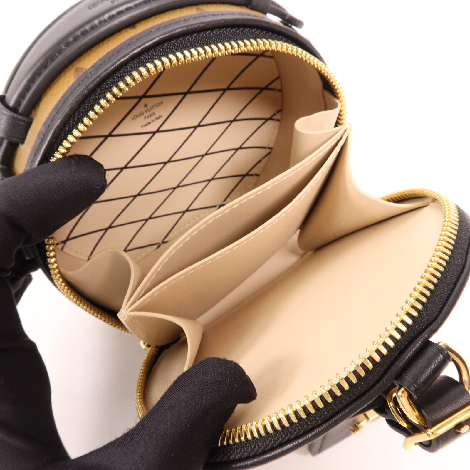 LOUIS VUITTON Monogram Reverse Mini Boite Chapeau金扣手挽肩背兩用袋