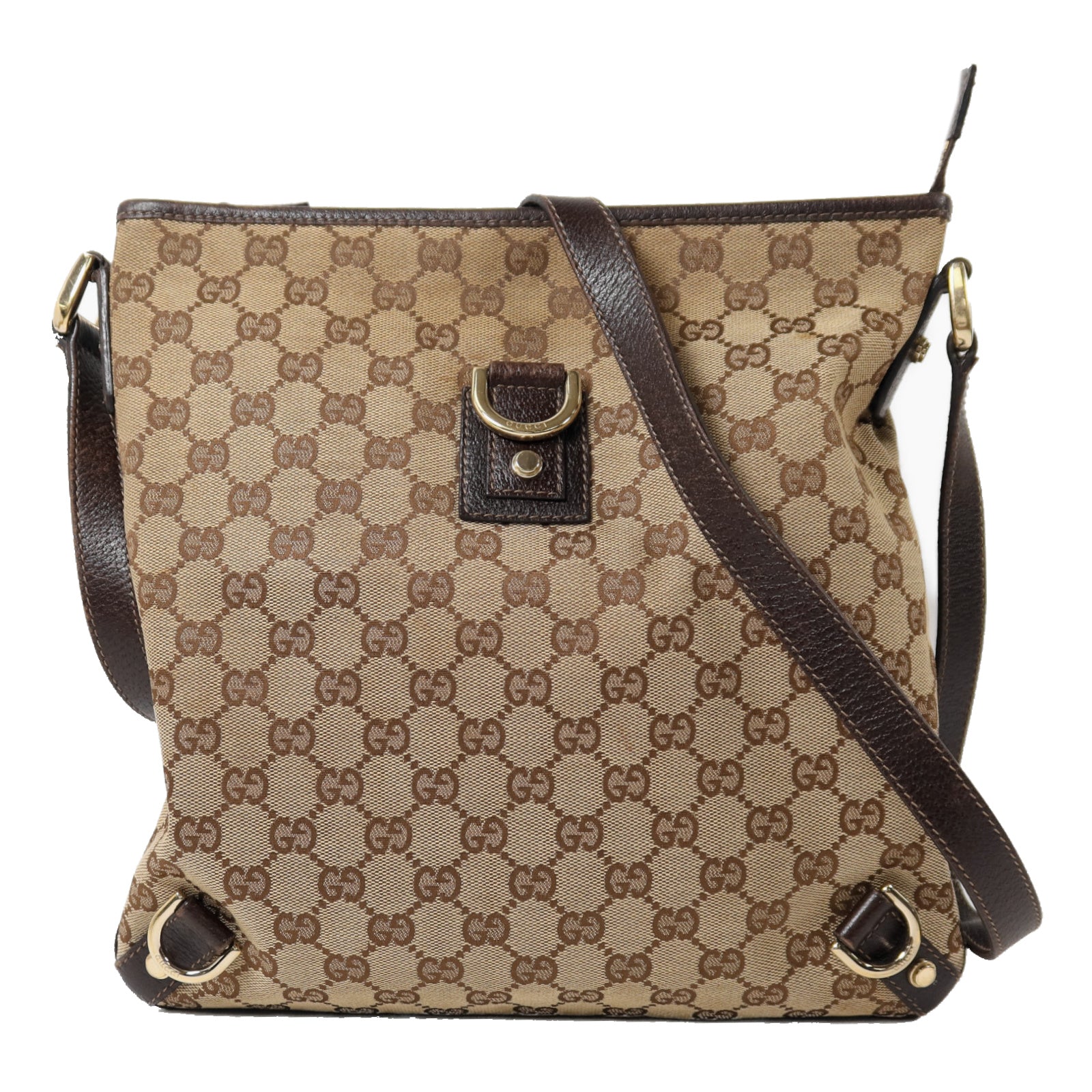 GUCCI 帆布Shoulder Bag金扣肩背袋