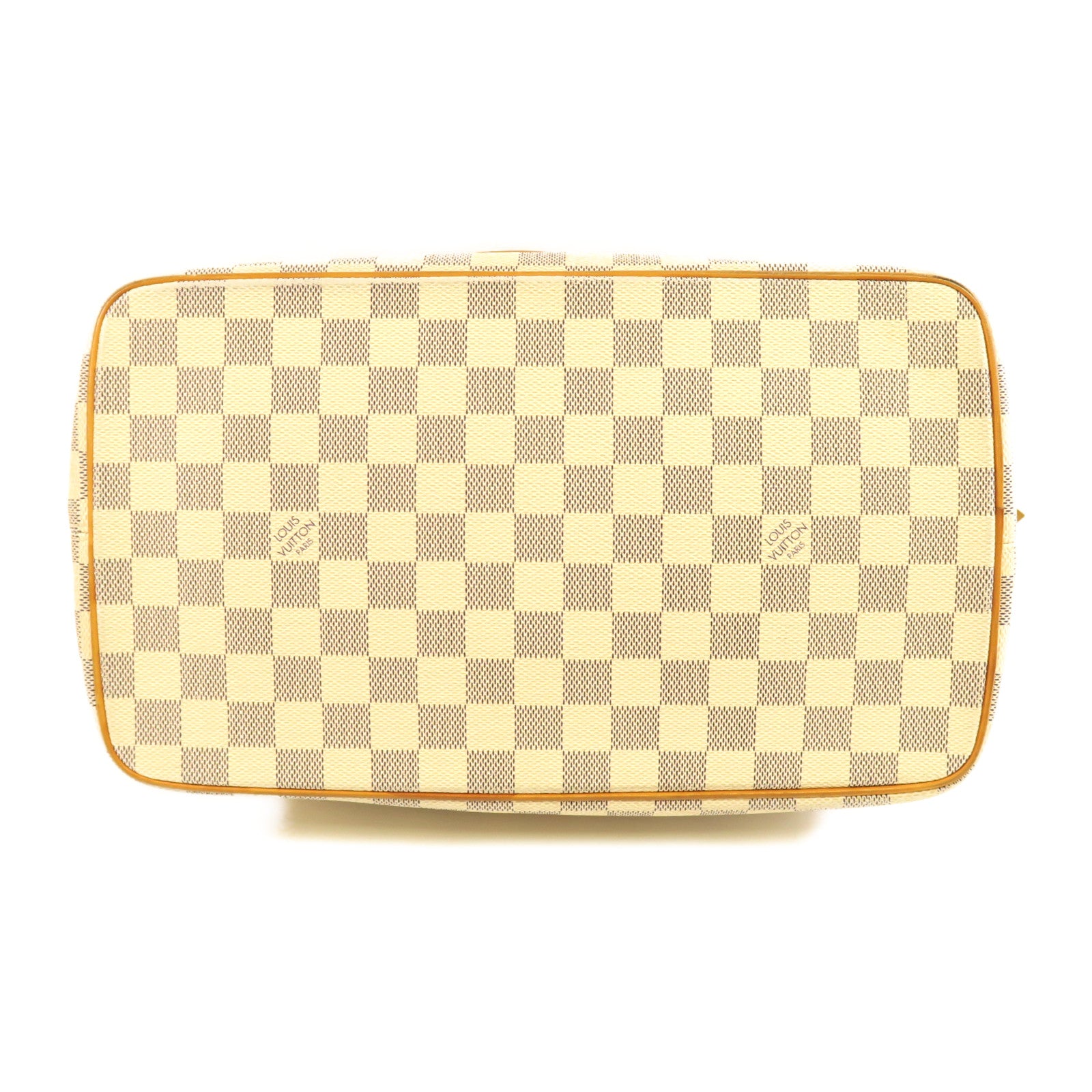 LOUIS VUITTON 【激減優惠】Damier Azur Saleya金扣肩背袋白色