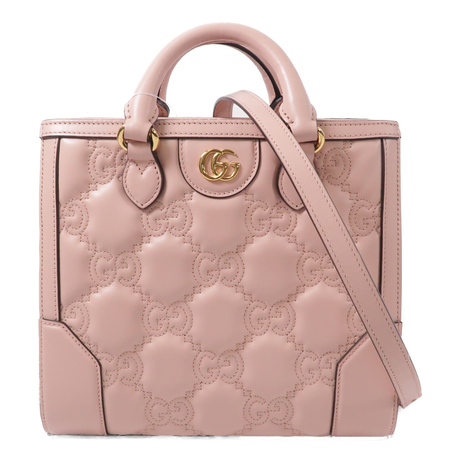 GUCCI 牛皮皮革GG Matelasse Mini Top Handle手挽肩背兩用袋