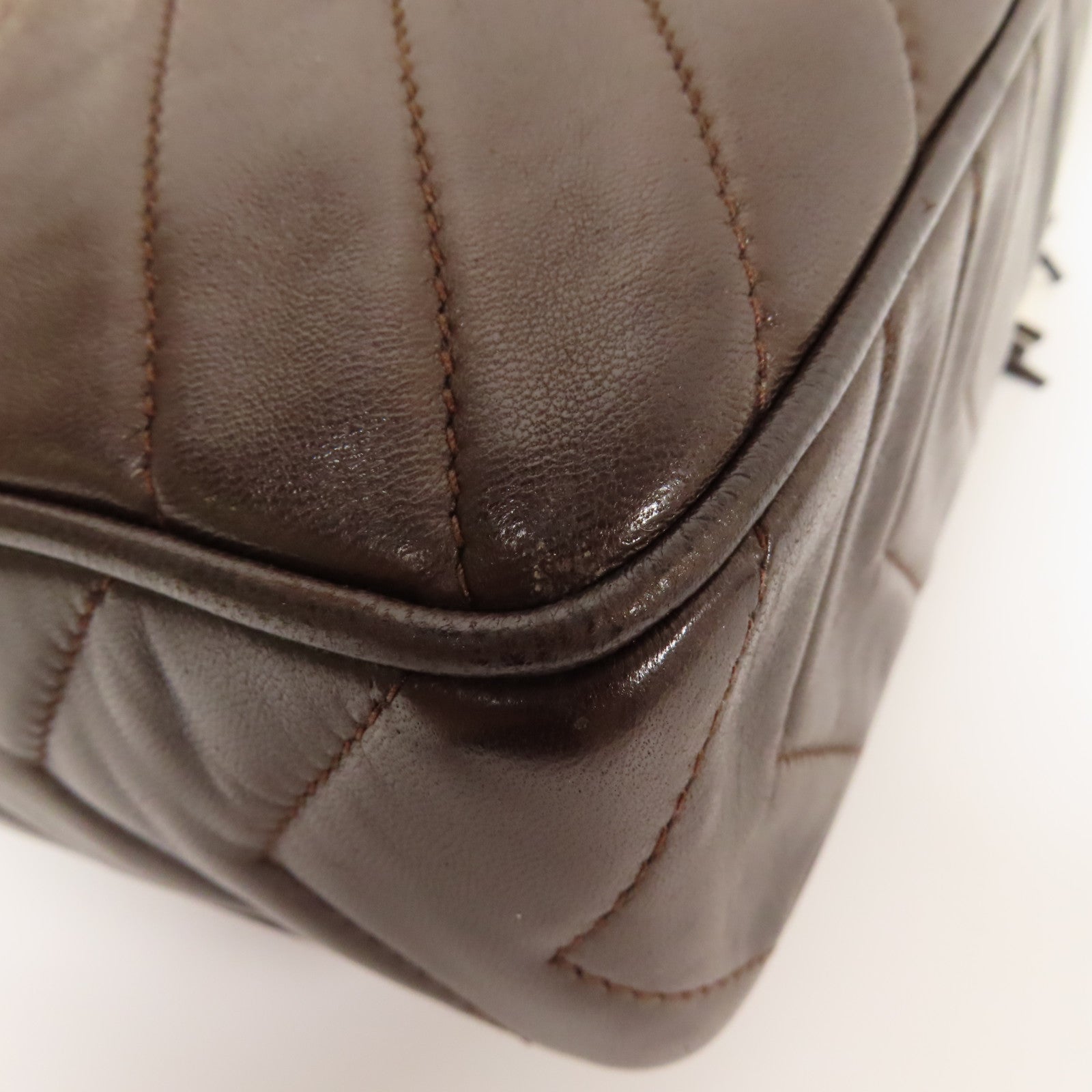 CHANEL 羊皮皮革Vintage Chain Shoulder金扣肩背袋