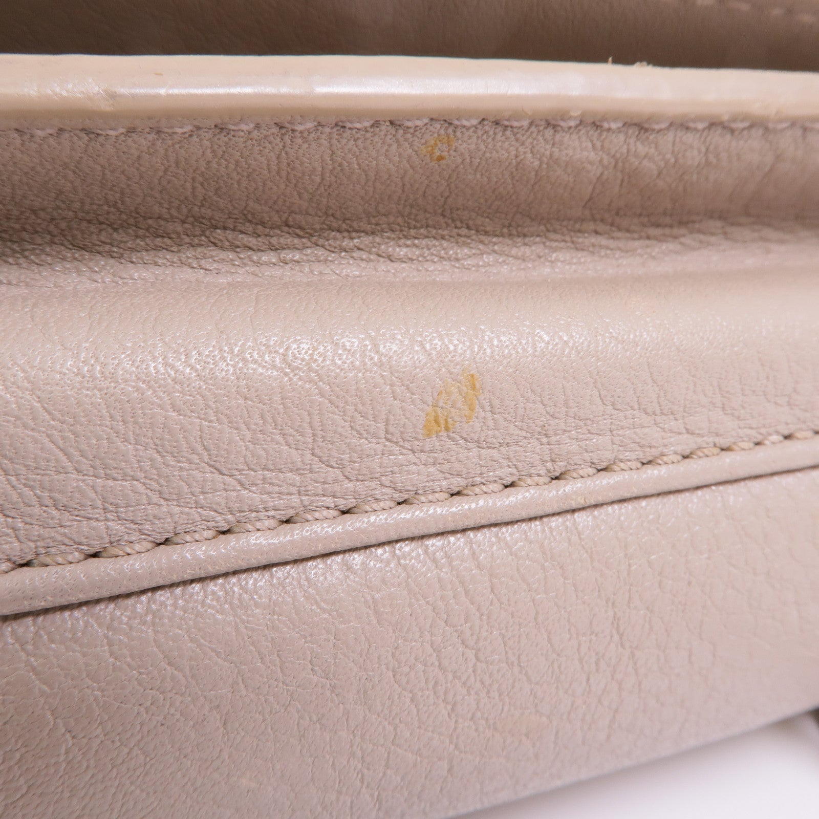 TORY BURCH GHW Shoulder Bag Calfskin Leather Grey