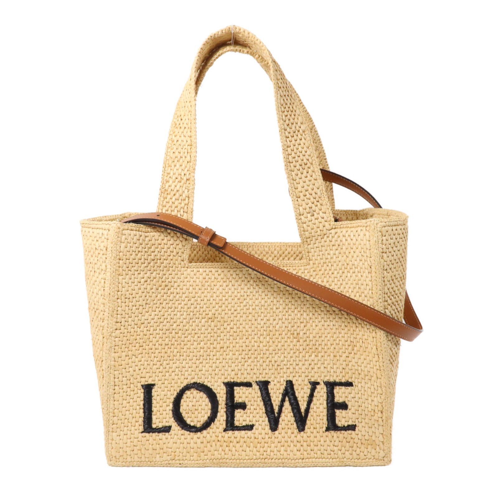 LOEWE Raffia Font Tote Medium手挽肩背兩用袋