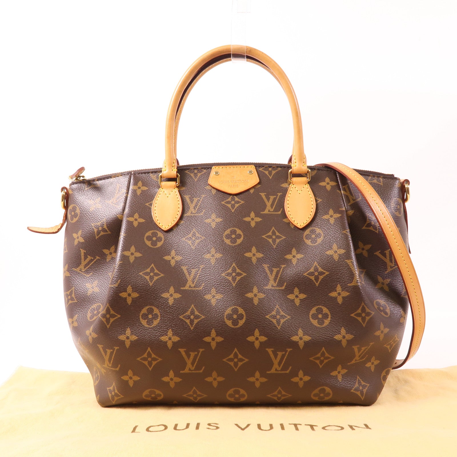 LOUIS VUITTON Monogram Turenne MM金扣手挽肩背兩用袋棕色