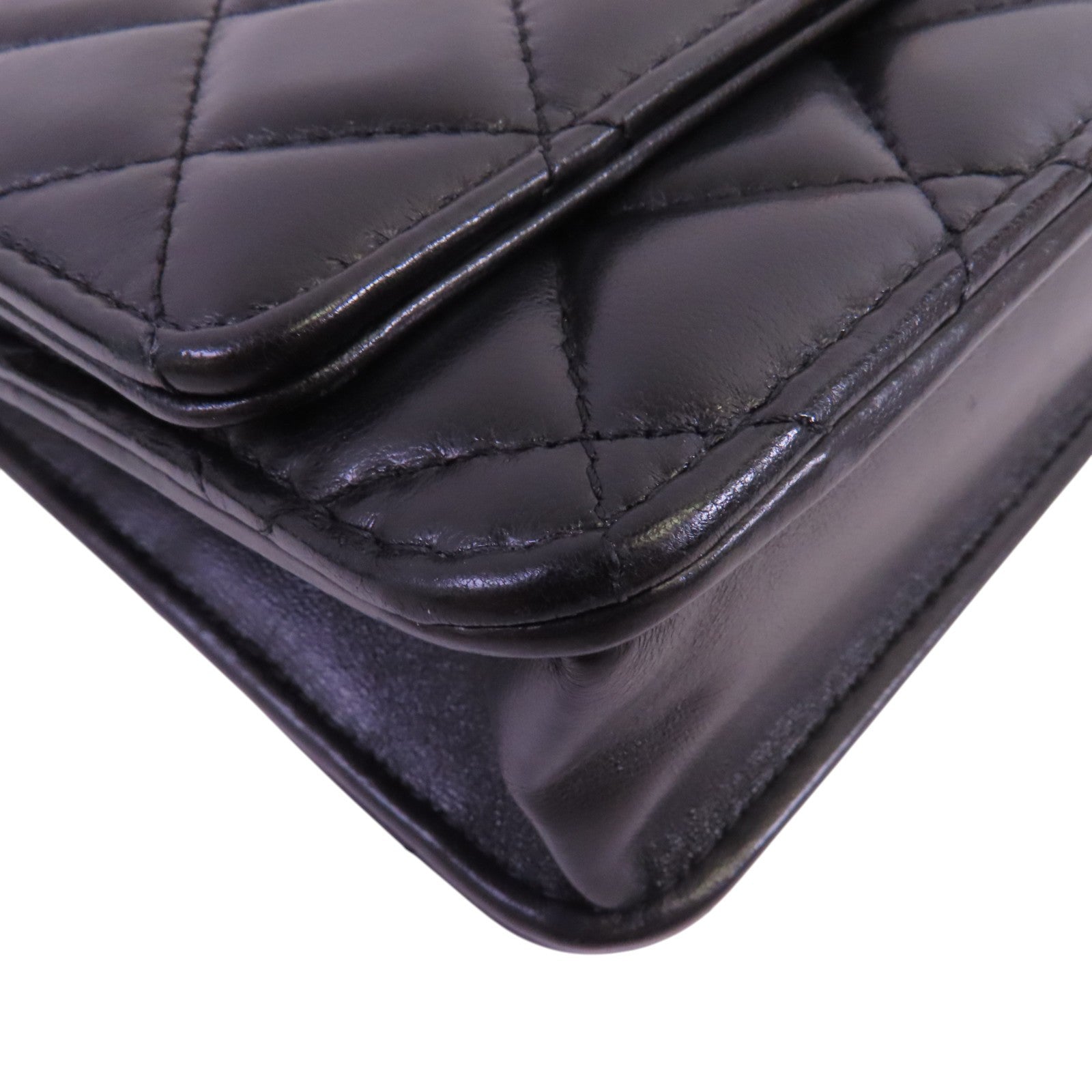 CHANEL 羊皮皮革WOC Gold Ball Adjustable金扣鏈帶錢包肩背袋