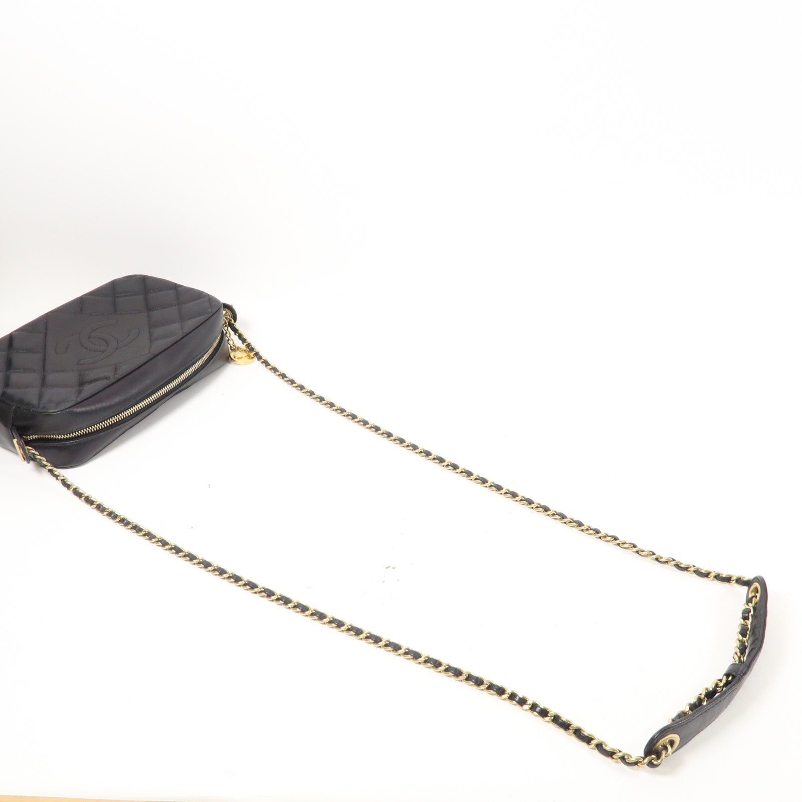 CHANEL 【激減優惠】菱格羊皮皮革Chain Shoulder Bag金扣鏈帶肩背袋黑色