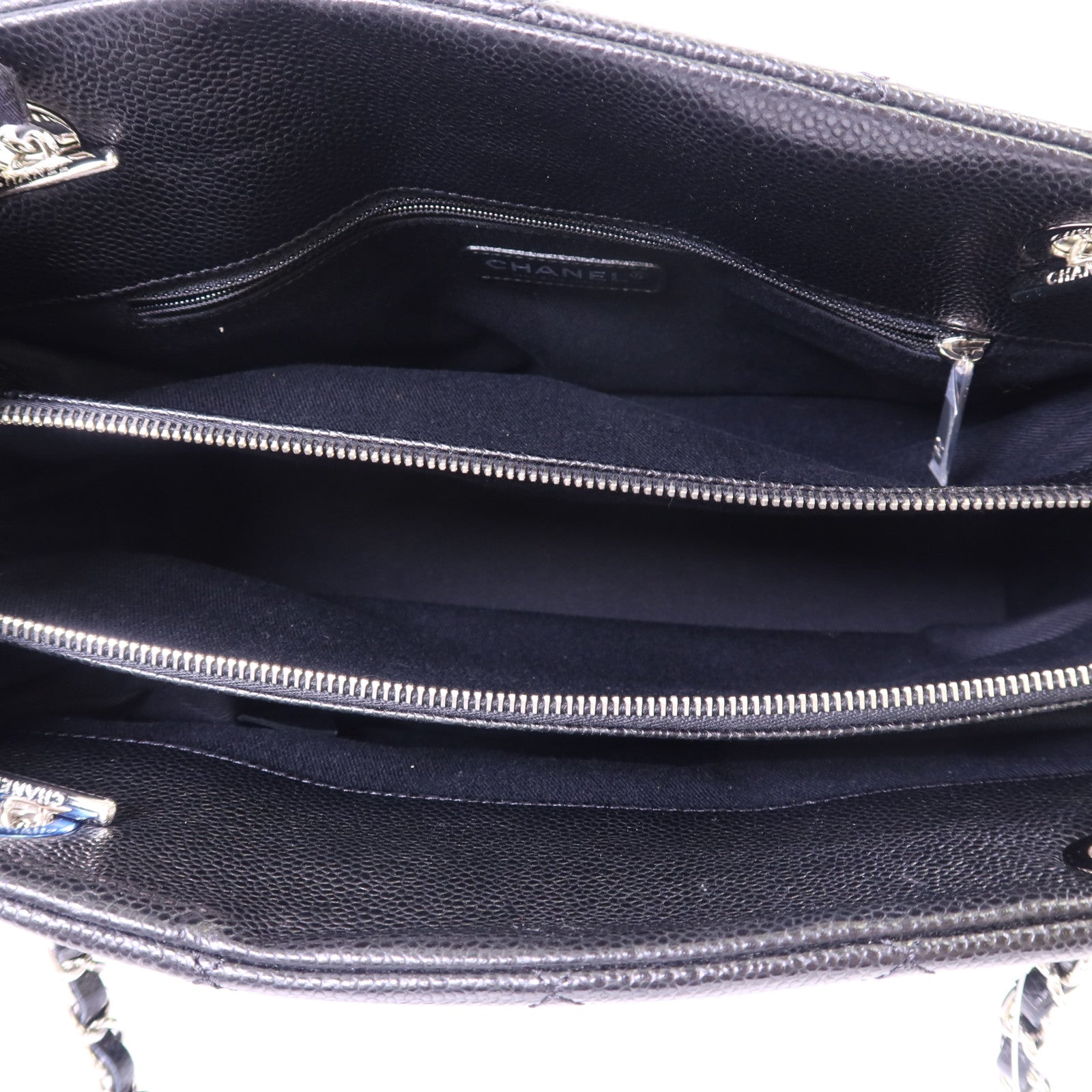 CHANEL 牛皮皮革Shoulder Bag銀扣鏈帶肩背袋