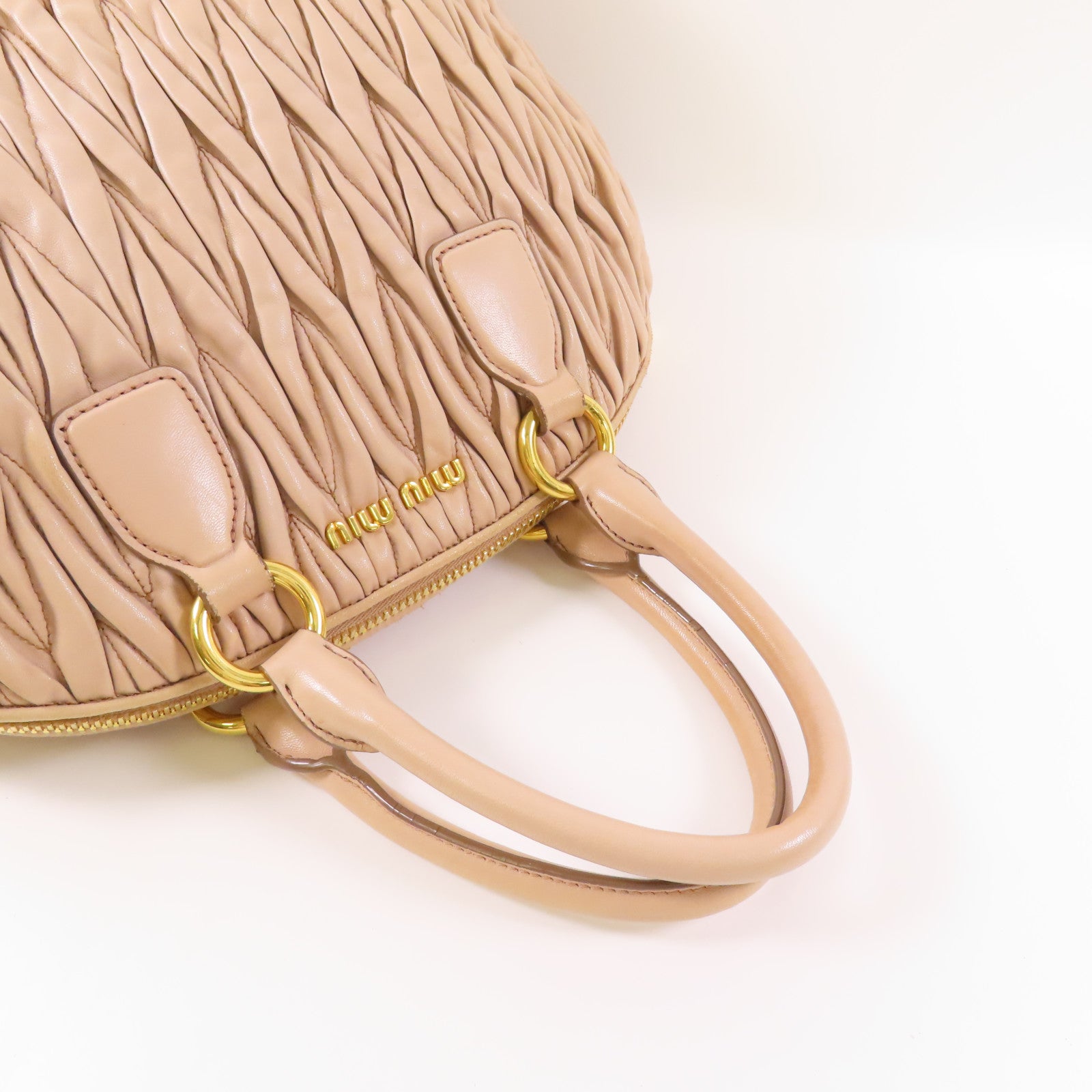 Miu Miu 牛皮皮革2 Way Bag金扣手挽肩背兩用袋