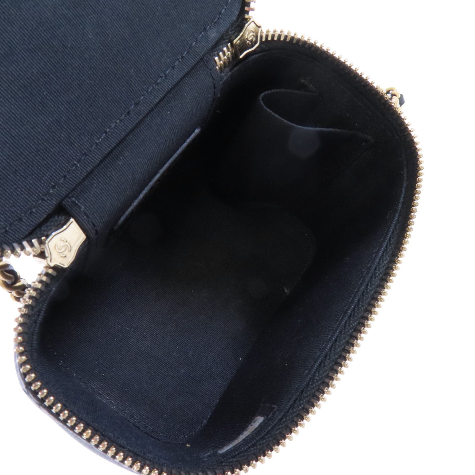 CHANEL 羊皮皮革Mini Vanity Case金扣鏈帶肩背袋