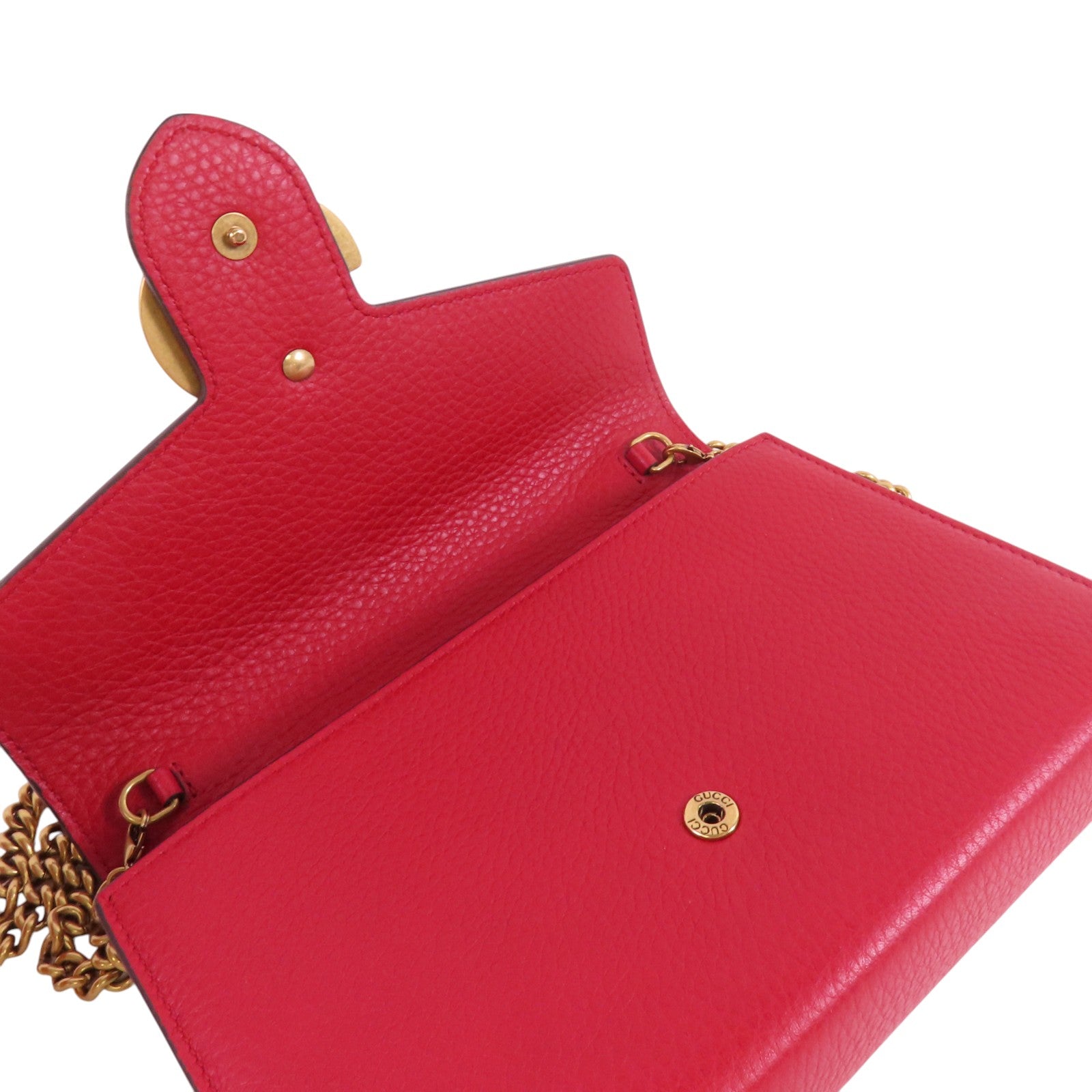 GUCCI 牛皮皮革GG Marmont Chain Wallet金扣鏈帶肩背袋