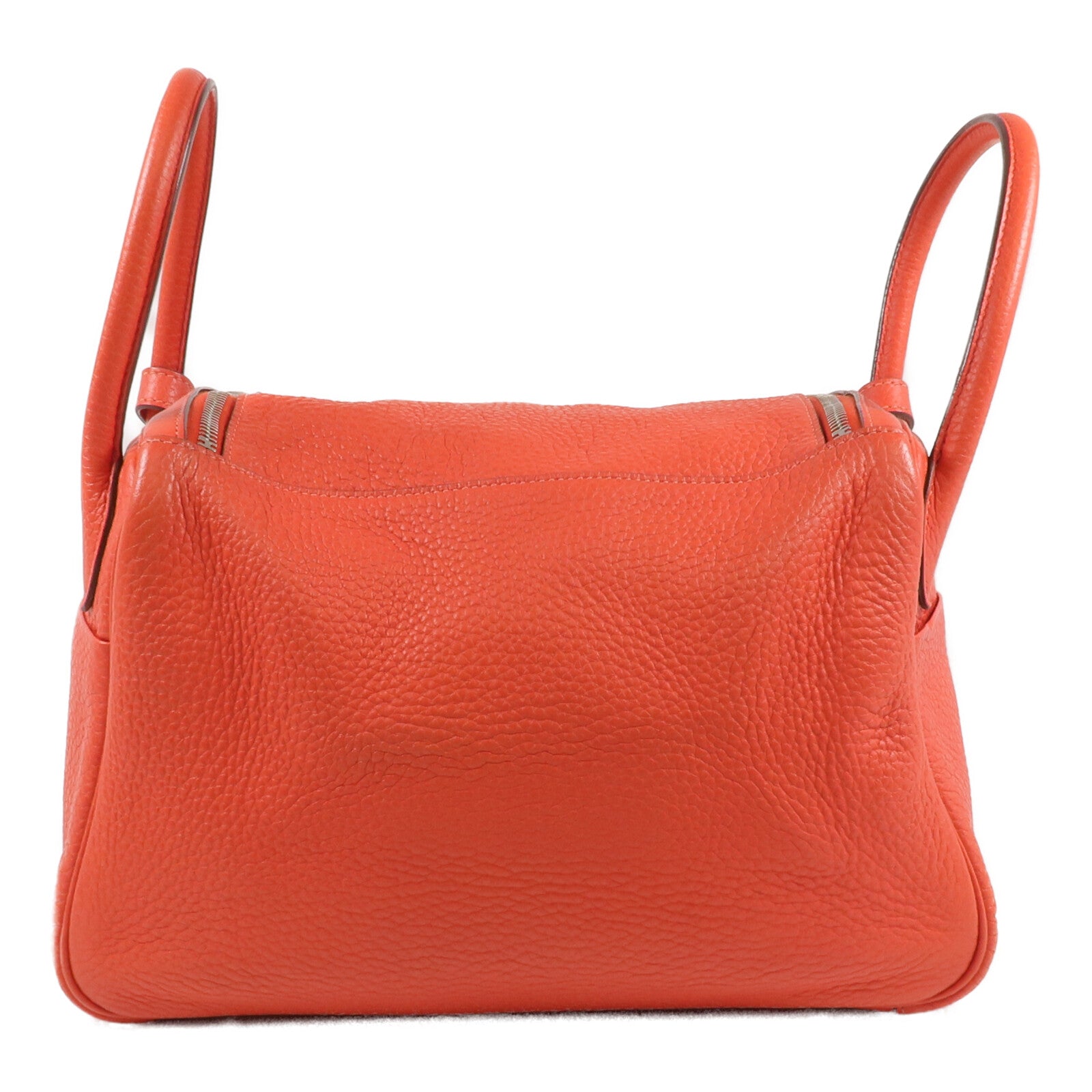 HERMES Clemence皮革Lindy 30銀扣手挽肩背兩用袋Rose Jaipur