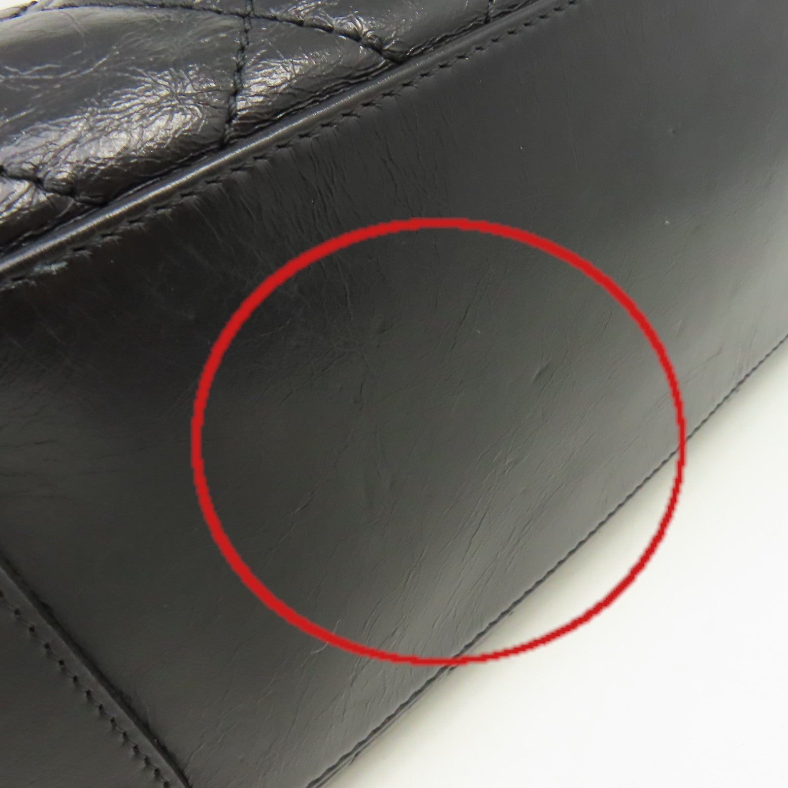 CHANEL 【激減優惠】菱格牛皮皮革/魔鬼魚皮革Chain 2Way Shoulder Bag金扣鏈帶手挽肩背兩用袋黑色