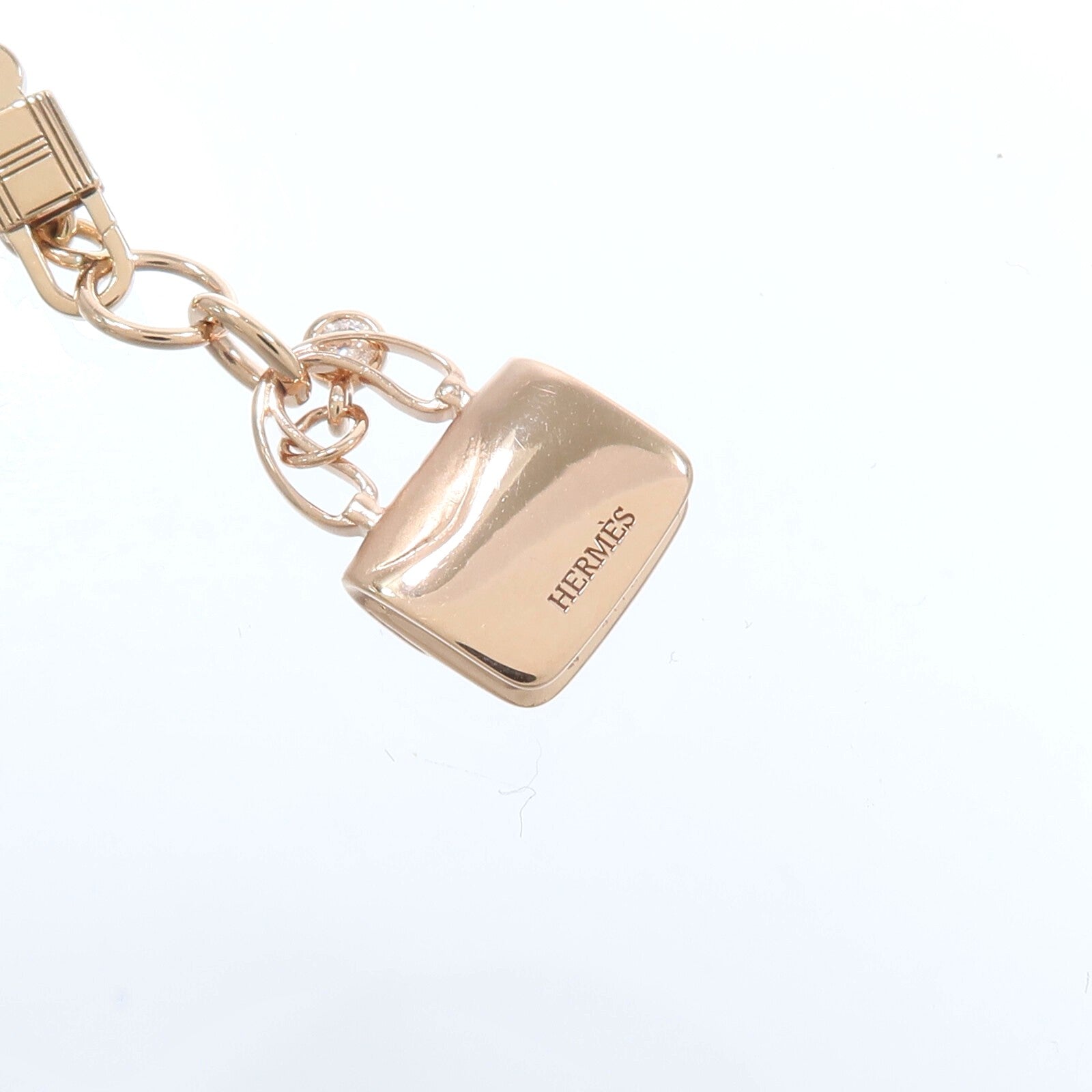 HERMES 18K玫瑰金Amulettes Constance Bracelet鑽石手鏈