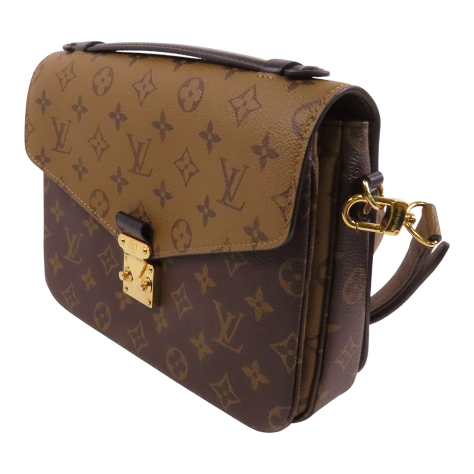 LOUIS VUITTON Monogram Reverse Pochette Metis金扣手挽肩背兩用袋