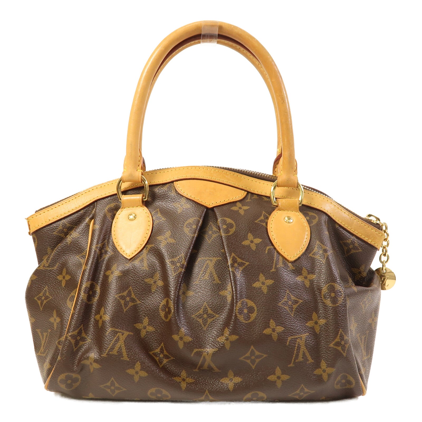 LOUIS VUITTON Monogram Tivoli PM金扣手挽袋棕色
