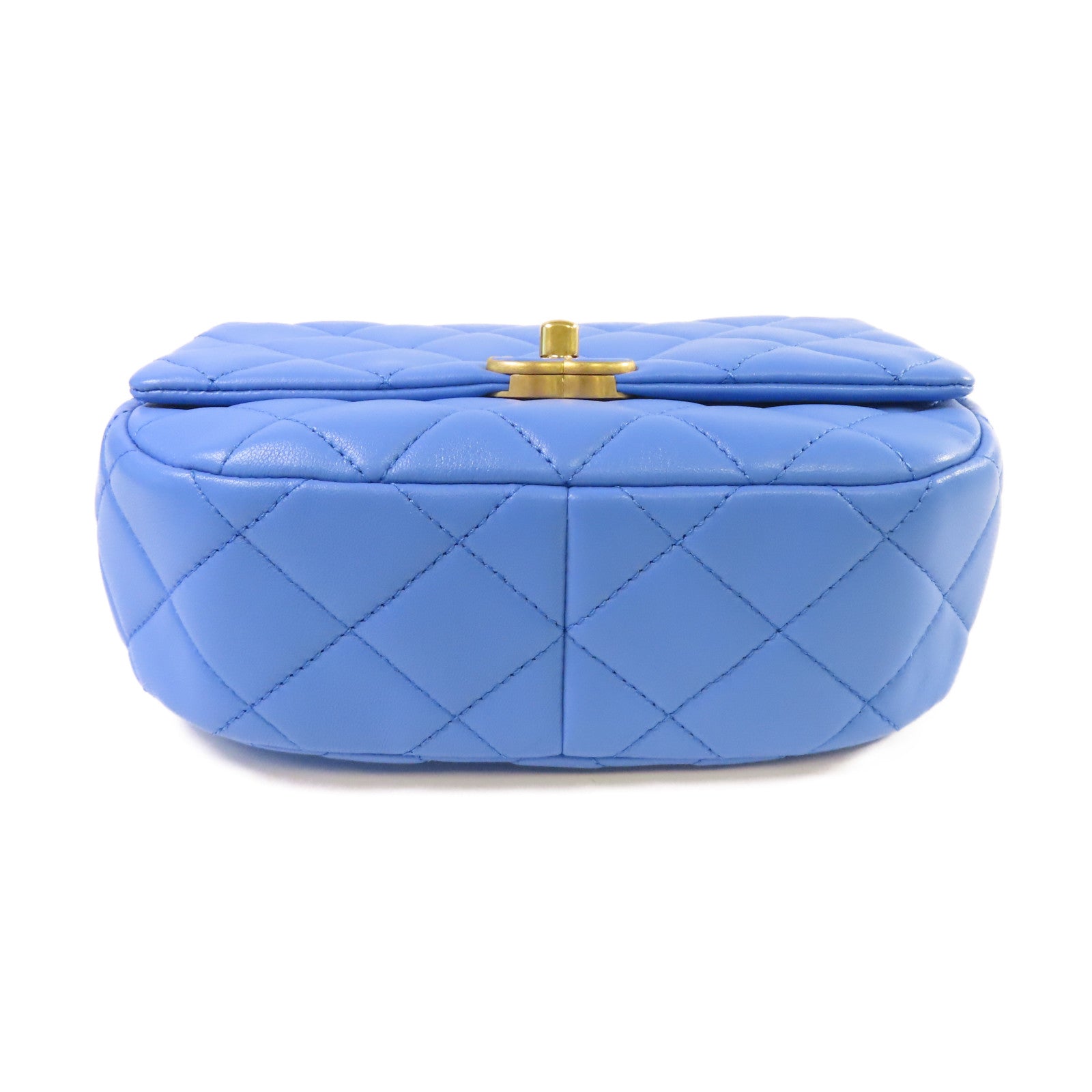 CHANEL 【激減優惠】菱格羊皮皮革Chain Shoulder Bag金扣鏈帶肩背袋藍色