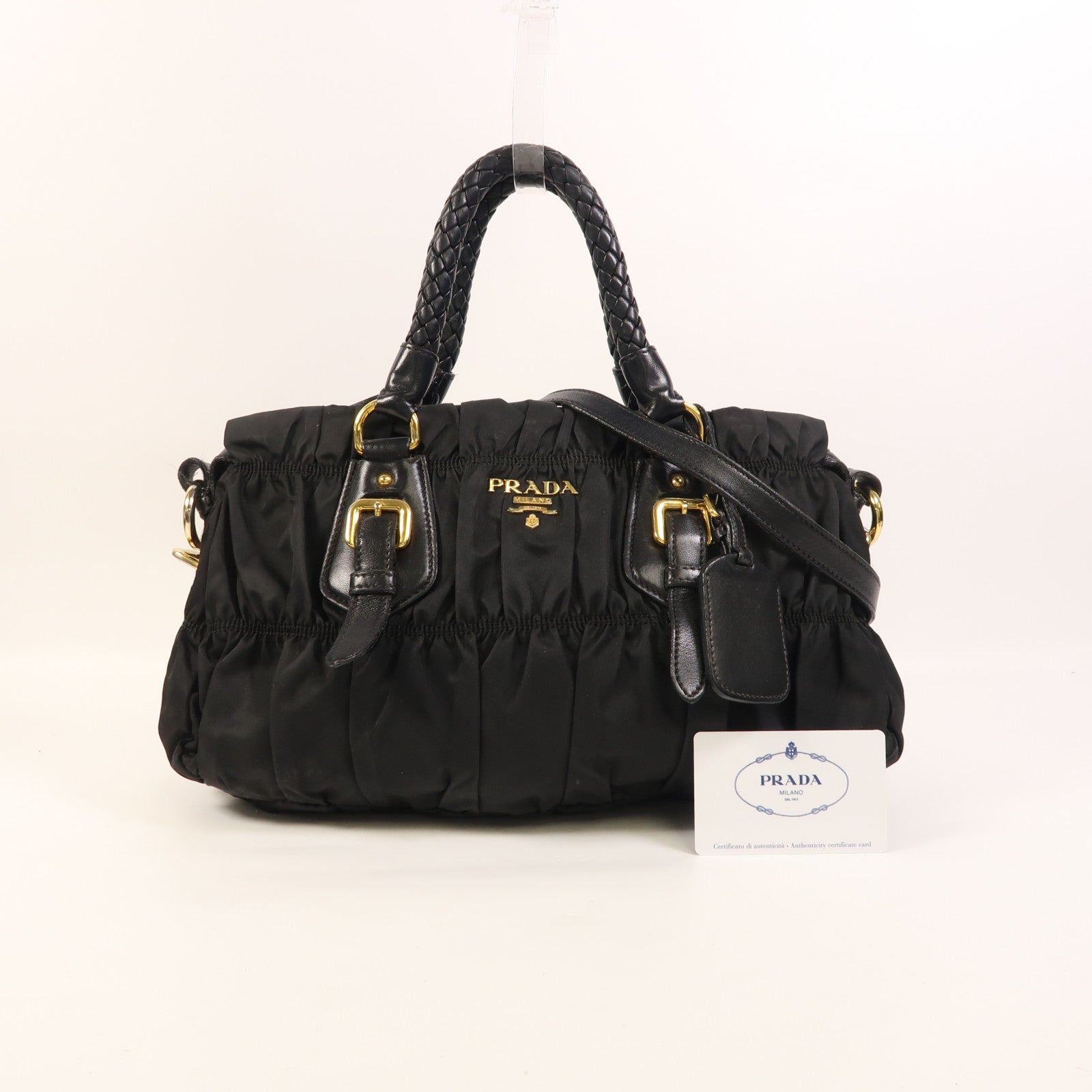 PRADA 尼龍2 Way Shoulder金扣手挽肩背兩用袋