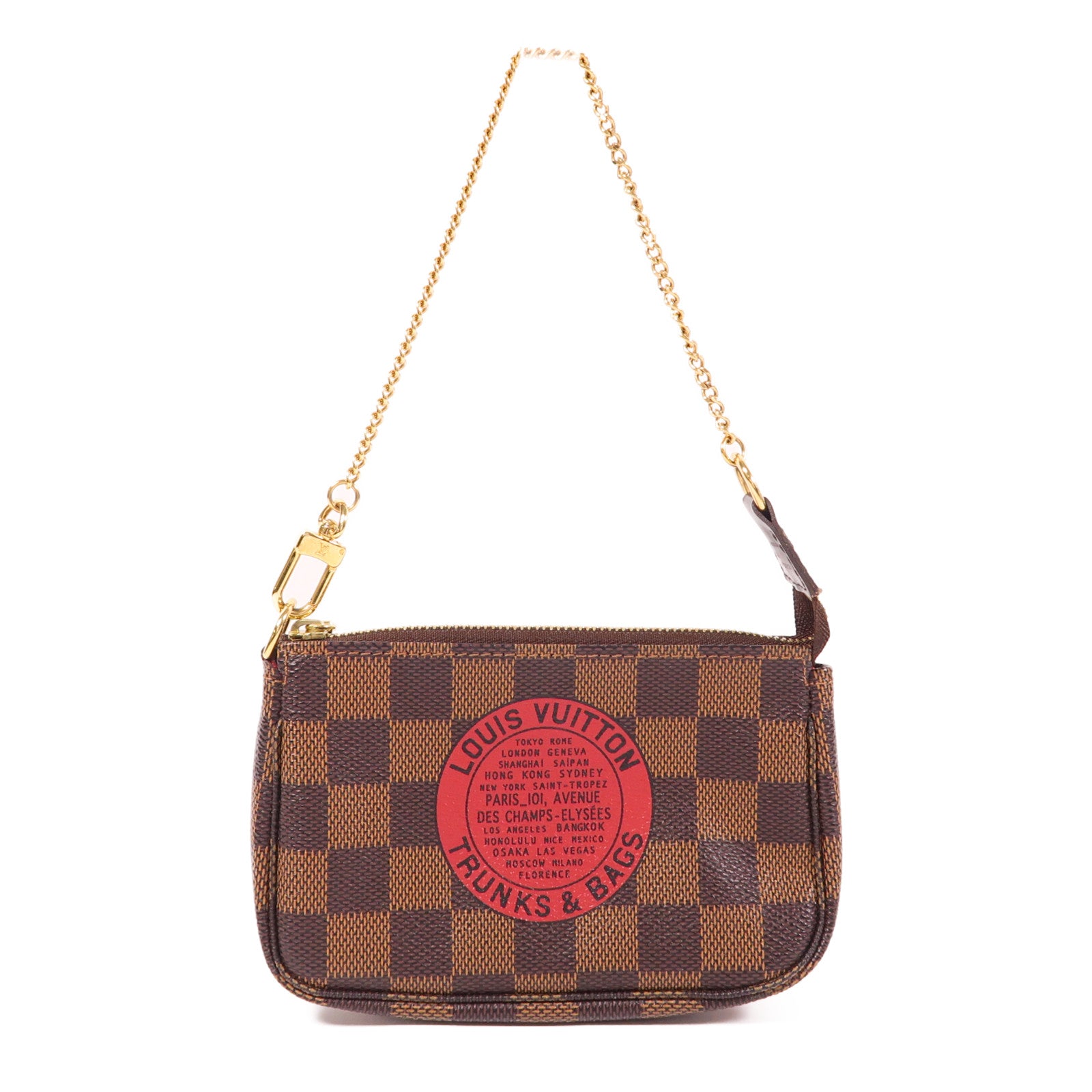 LOUIS VUITTON 【激減優惠】Damier Mini Pochette Accessoires金扣手挽袋