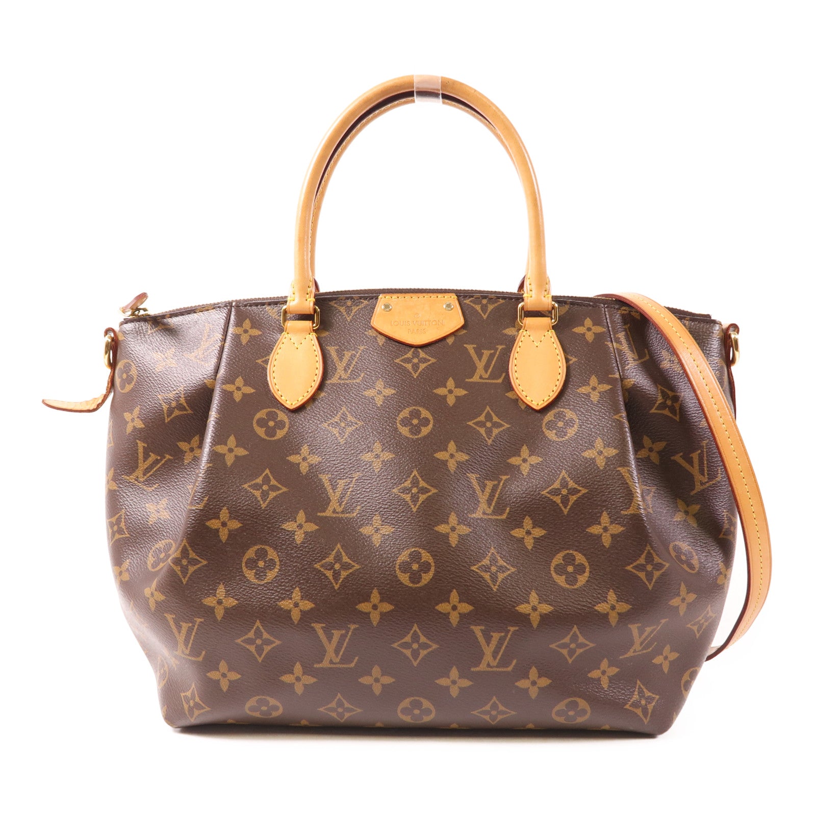 LOUIS VUITTON Monogram Turenne MM金扣手挽肩背兩用袋棕色