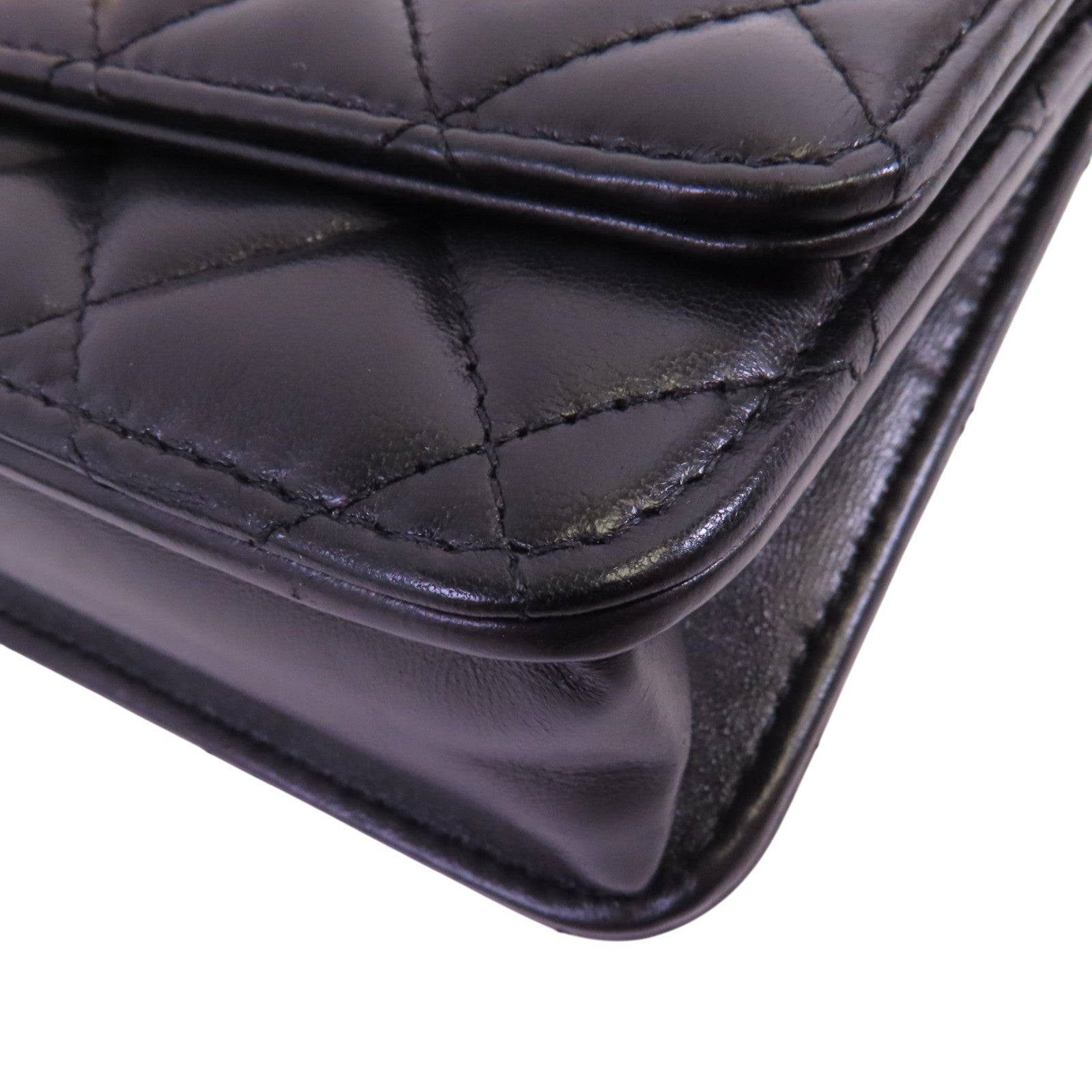 CHANEL 羊皮皮革WOC Gold Ball Adjustable金扣鏈帶錢包肩背袋