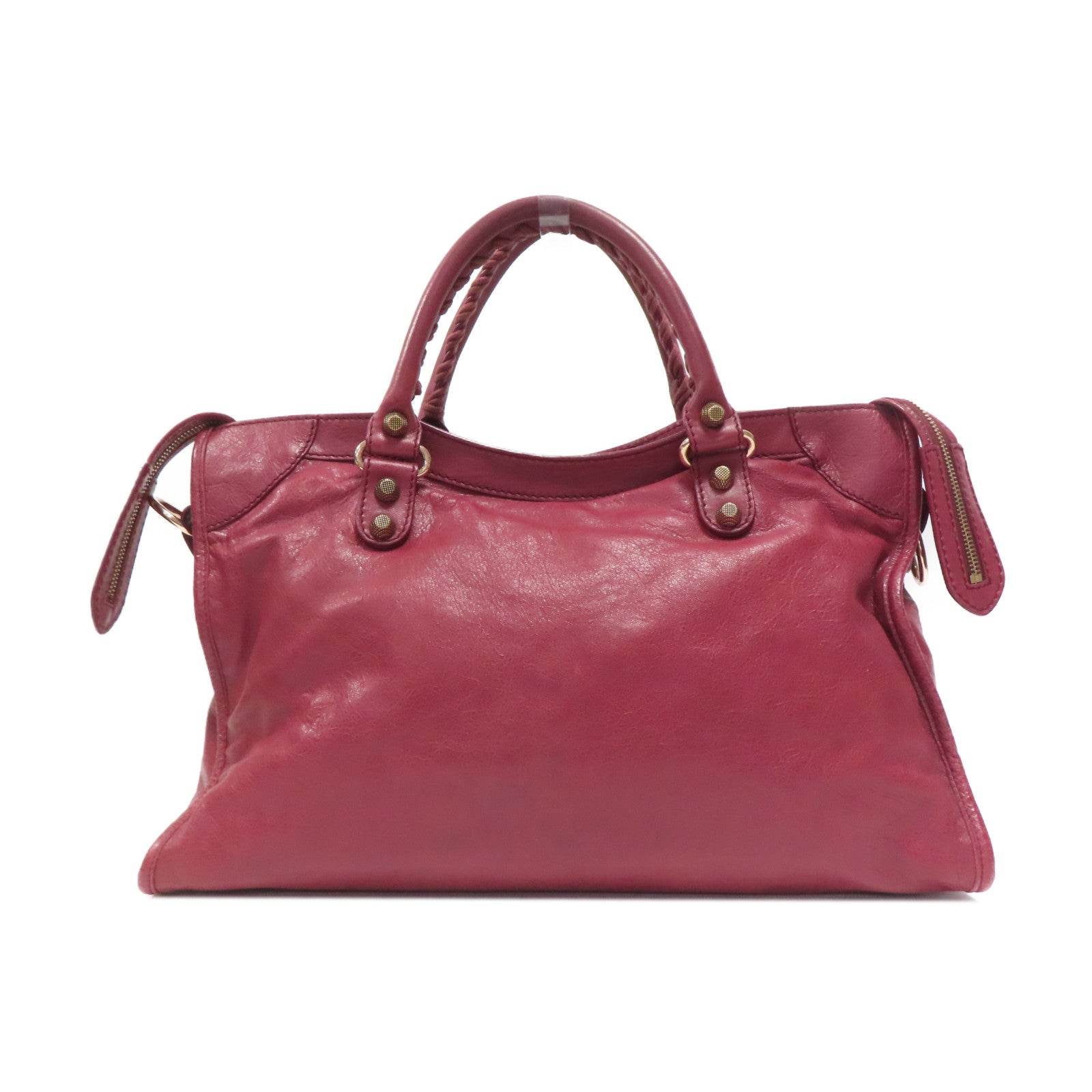 BALENCIAGA 【激減優惠】牛皮皮革Giant City金扣手挽肩背兩用袋紅色
