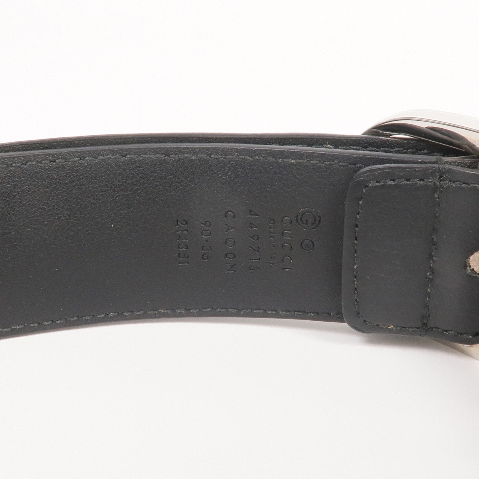 GUCCI 牛皮皮革Belt銀扣皮帶