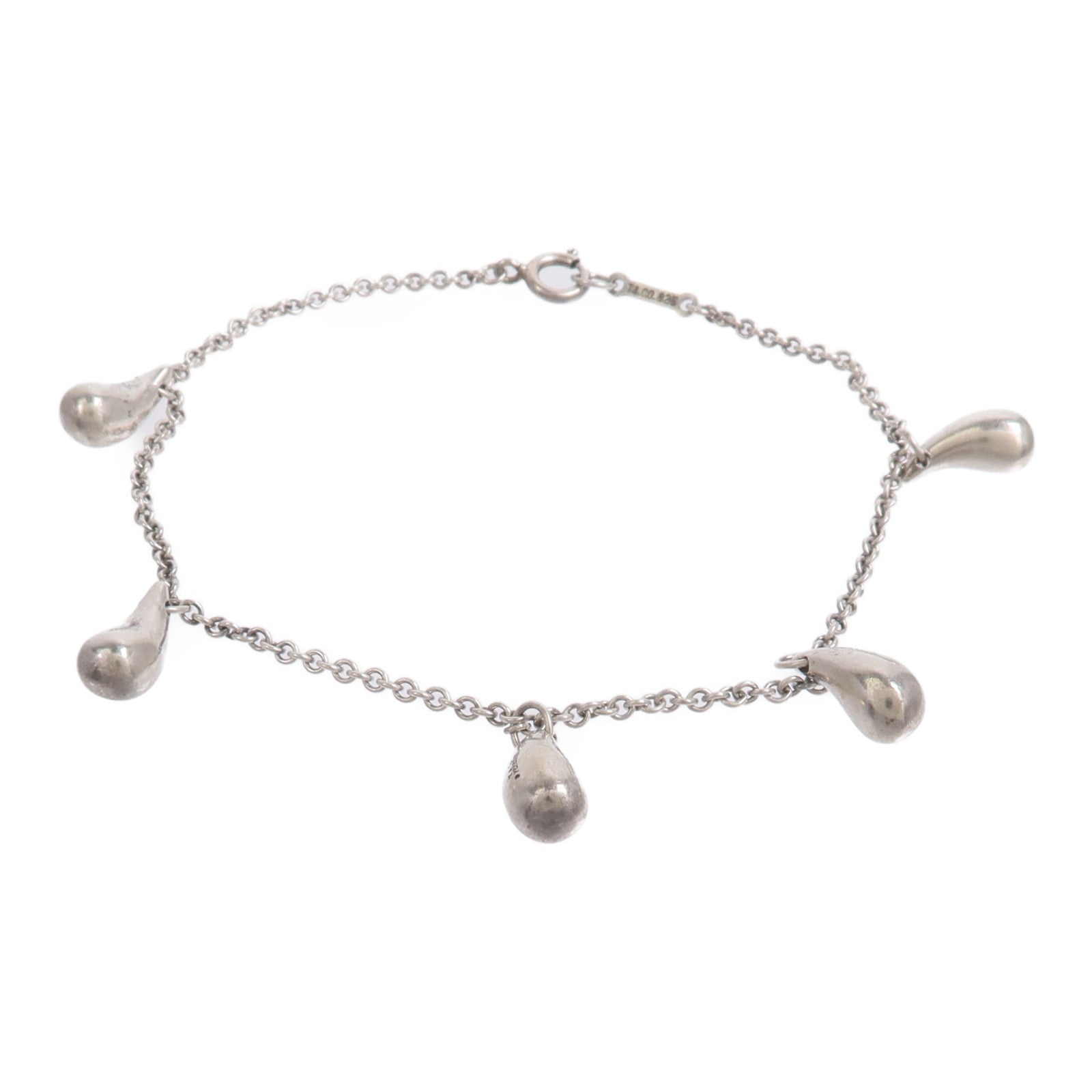 TIFFANY＆CO 925純銀Elsa Peretti Teardrop 5 Bracelet手鏈