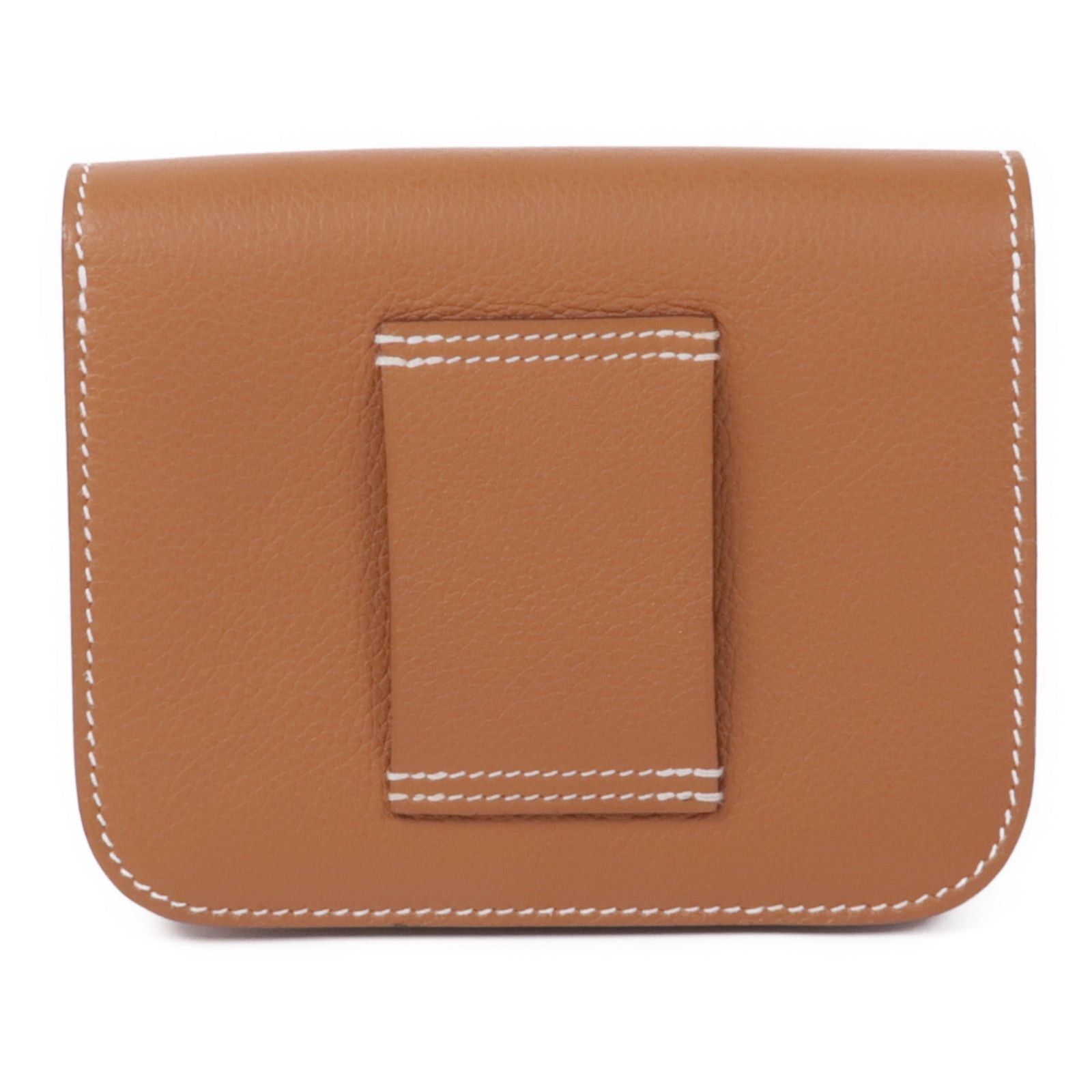 HERMES Evercolor皮革Constance Slim金扣錢包Gold