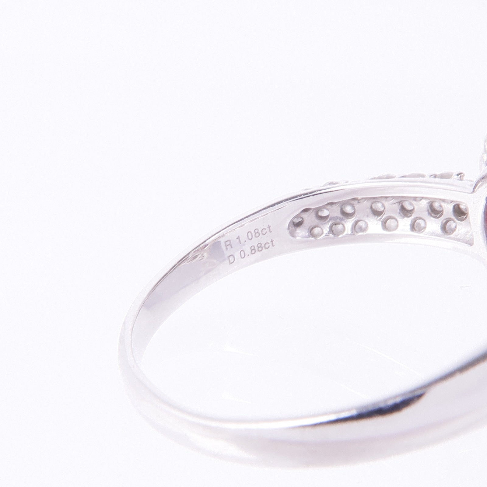 JEWELRY PT900鉑金Ruby Diamond Ring紅寶石/鑽石戒指US#9