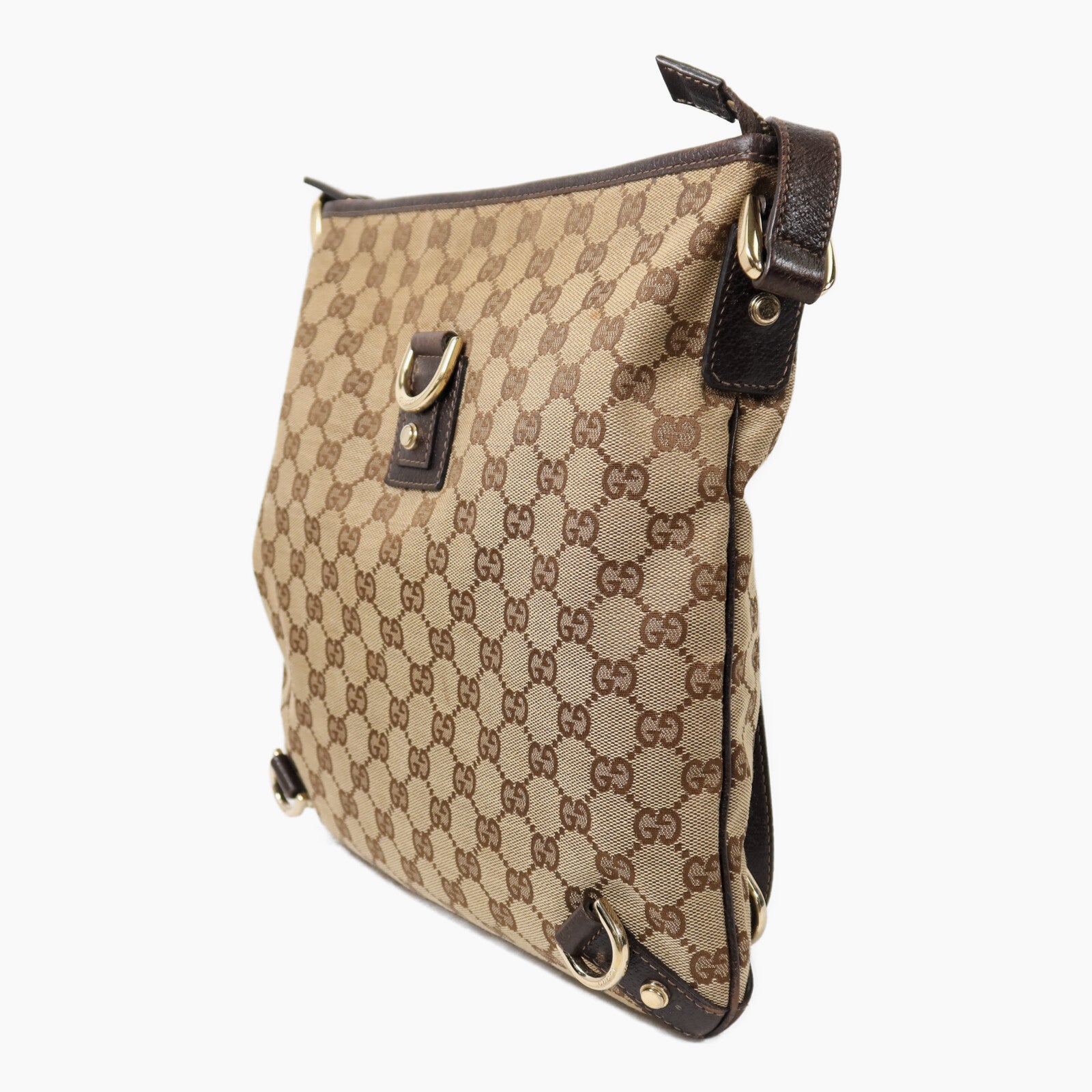 GUCCI 帆布Shoulder Bag金扣肩背袋