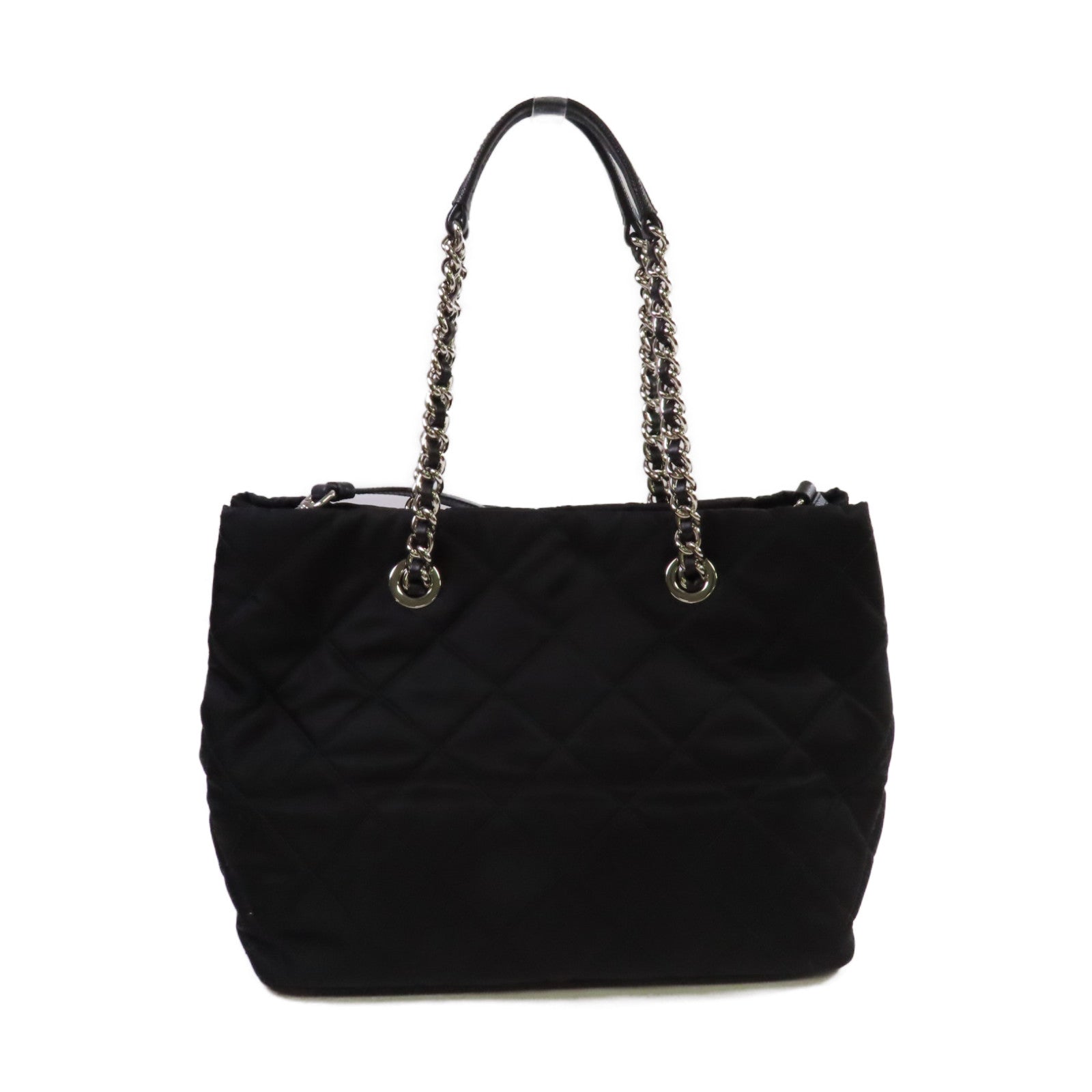 PRADA 尼龍2Way Shoulder Bag銀扣手挽肩背兩用袋黑色