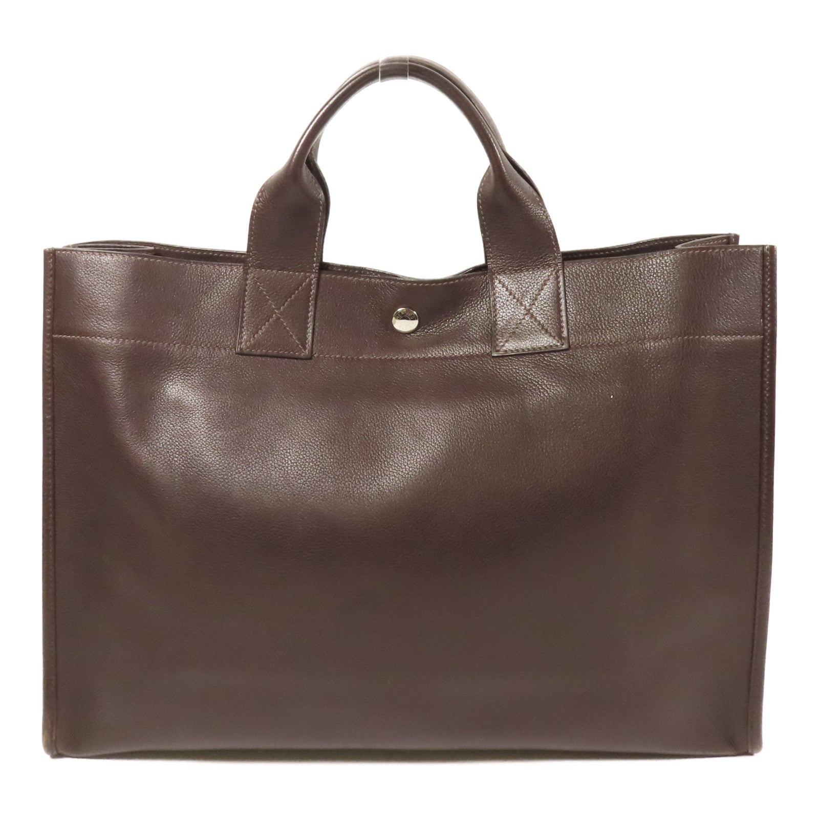 HERMES Sac Berlin 40 Tote Bag Evergrain Leather Chocolate