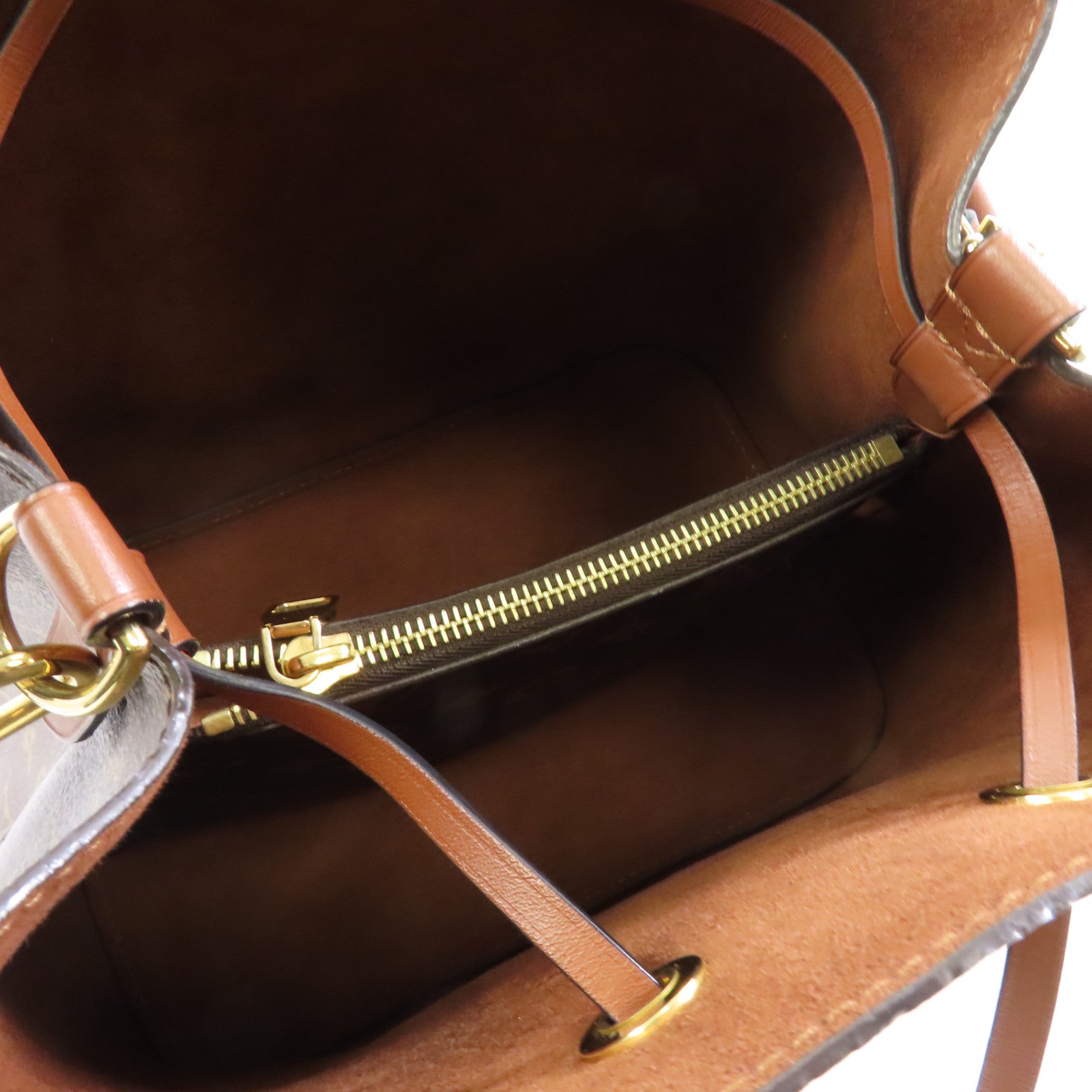 LOUIS VUITTON Monogram Neo Noe MM金扣肩背袋棕色